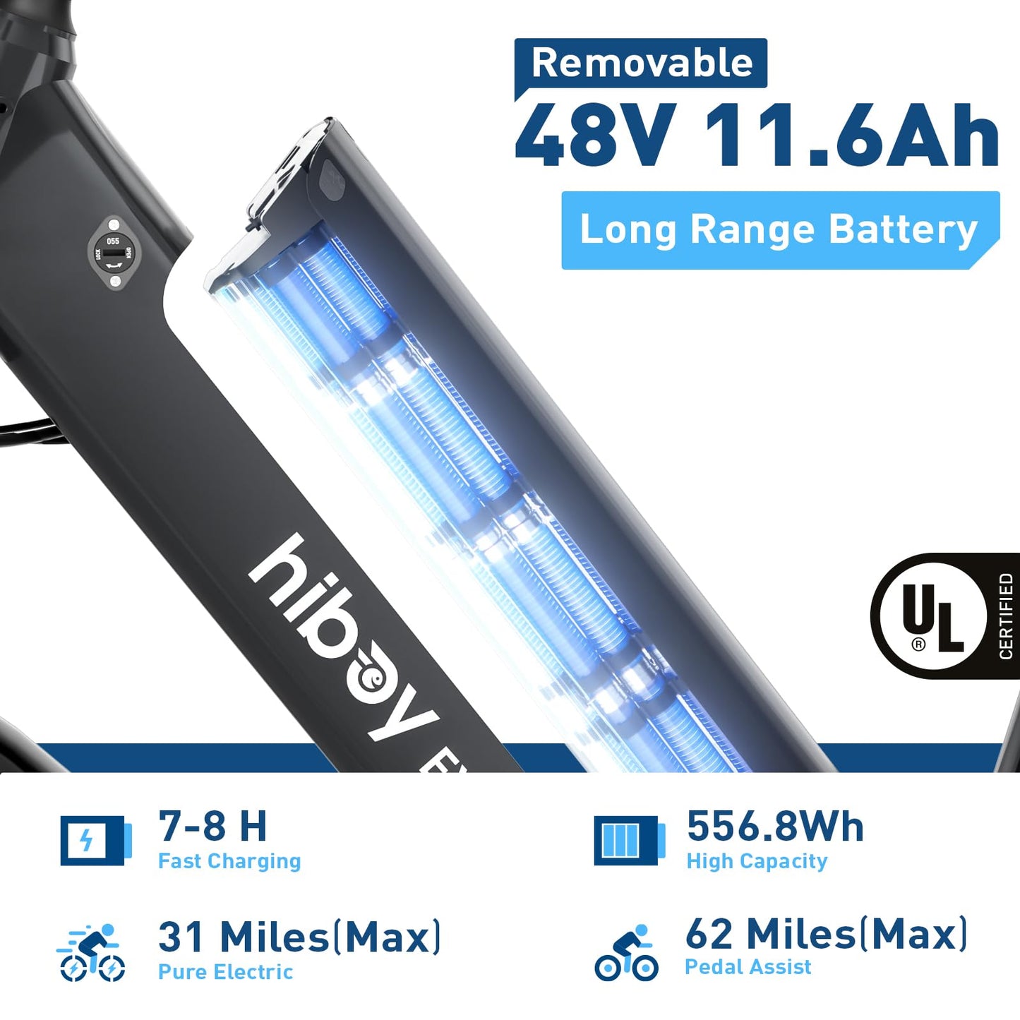 Hiboy EX9 Electric Bike for Adults, Advanced Torque Sensor, 750W Motor, 28MPH 62-Mile Range, 26" Step-Thru E-Bike, Shimano 7-Speed, UL Certified for City Commuting & Leisure