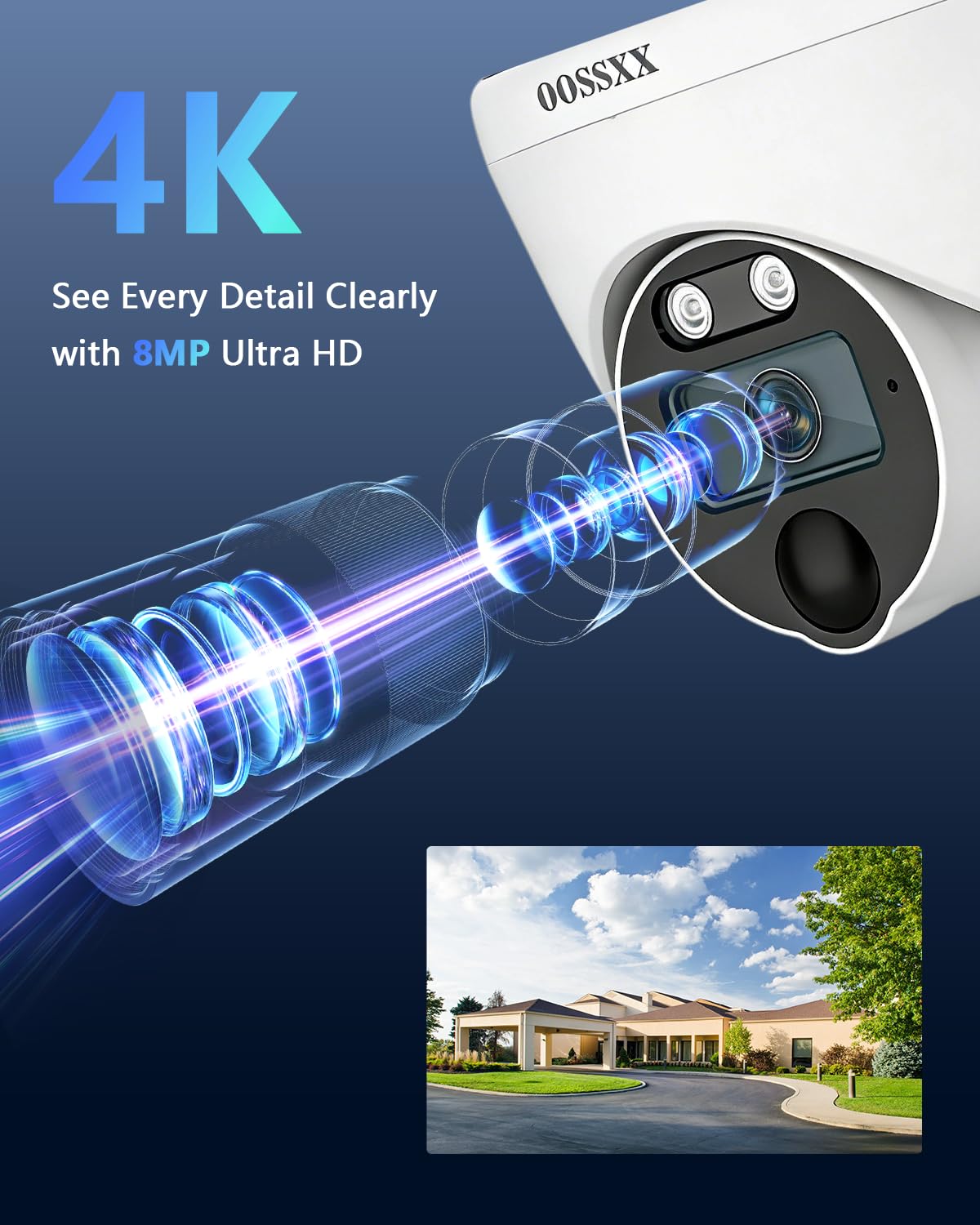(2026 New) 4K Wired CCTV Security Camera System, 8CH HD DVR Kit, 4X Dome IP66 Indoor Outdoor Cameras with Waterproof Connectors, 65ft IR Night Vision, Free App, No Subscription Fee, Remote Access