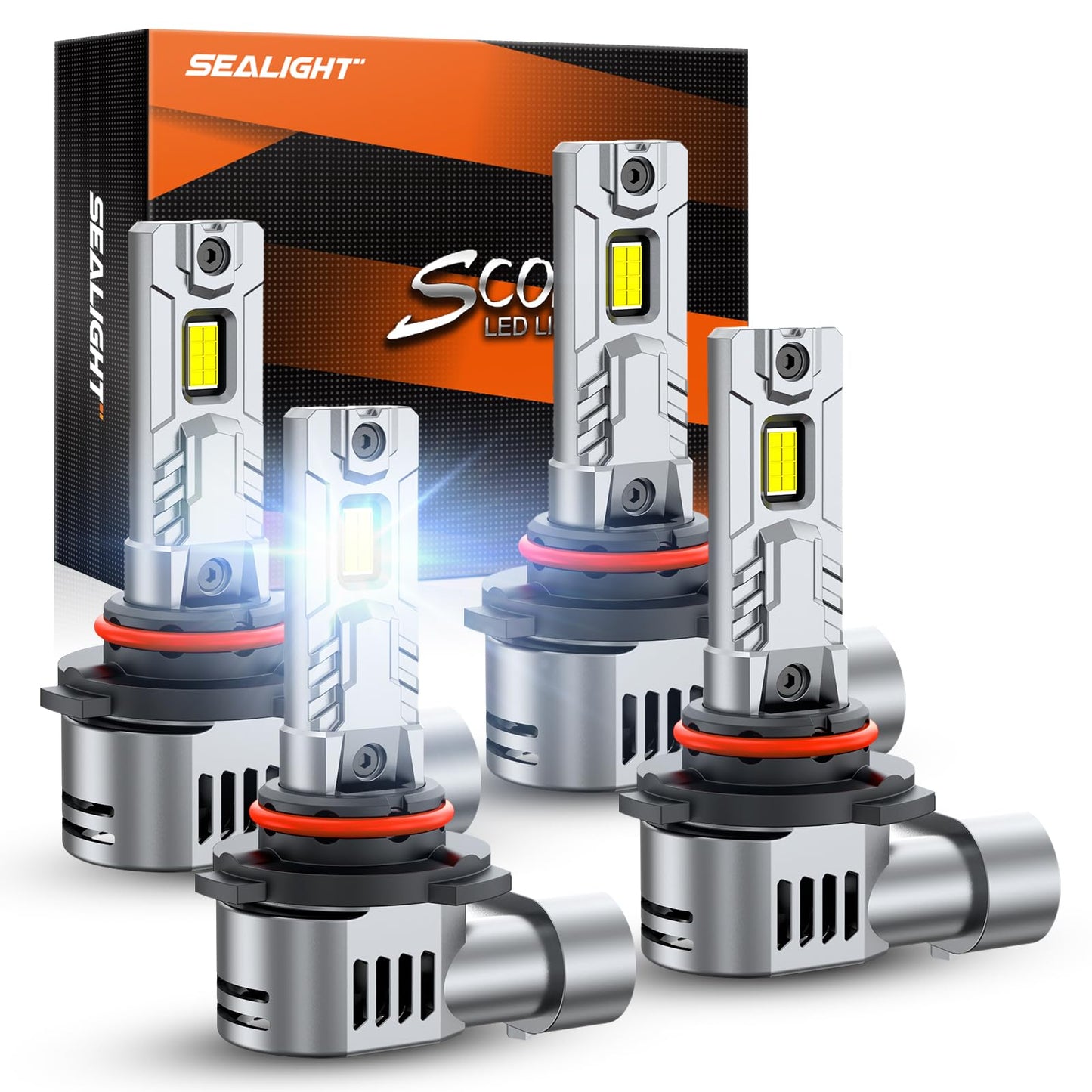 SEALIGHT Fog Bulbs 9005/HB3 9006/HB4, 80,000LM, 6500K Cool White, Plug and Play, Pack of 4