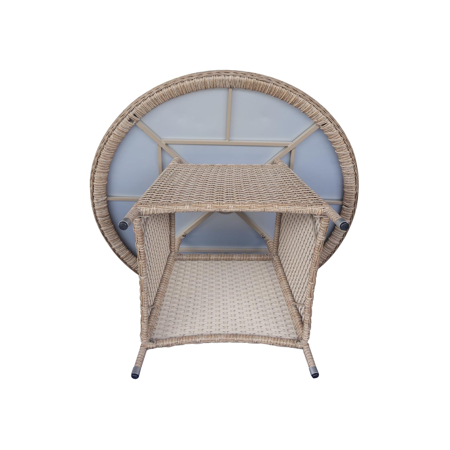 IC INTERNATIONAL CONCEPTS Outdoor Wicker Patio Furniture Set with Round Table and 4 Chairs - Natural