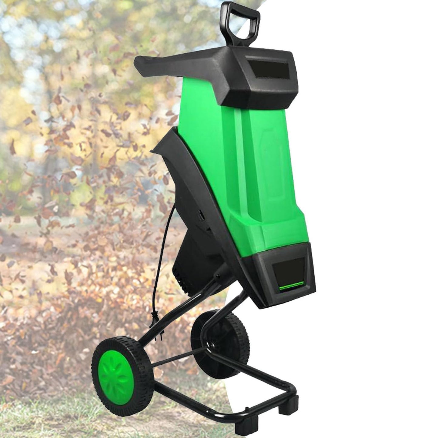 GmhXylophyte 2400w Electric Wood Chipper, Garden Tree Branch Crusher Machine, with 50l Collection Bag,1.54-Inch Cutting Diameter Leaf Mulcher, for Lawn, Garden