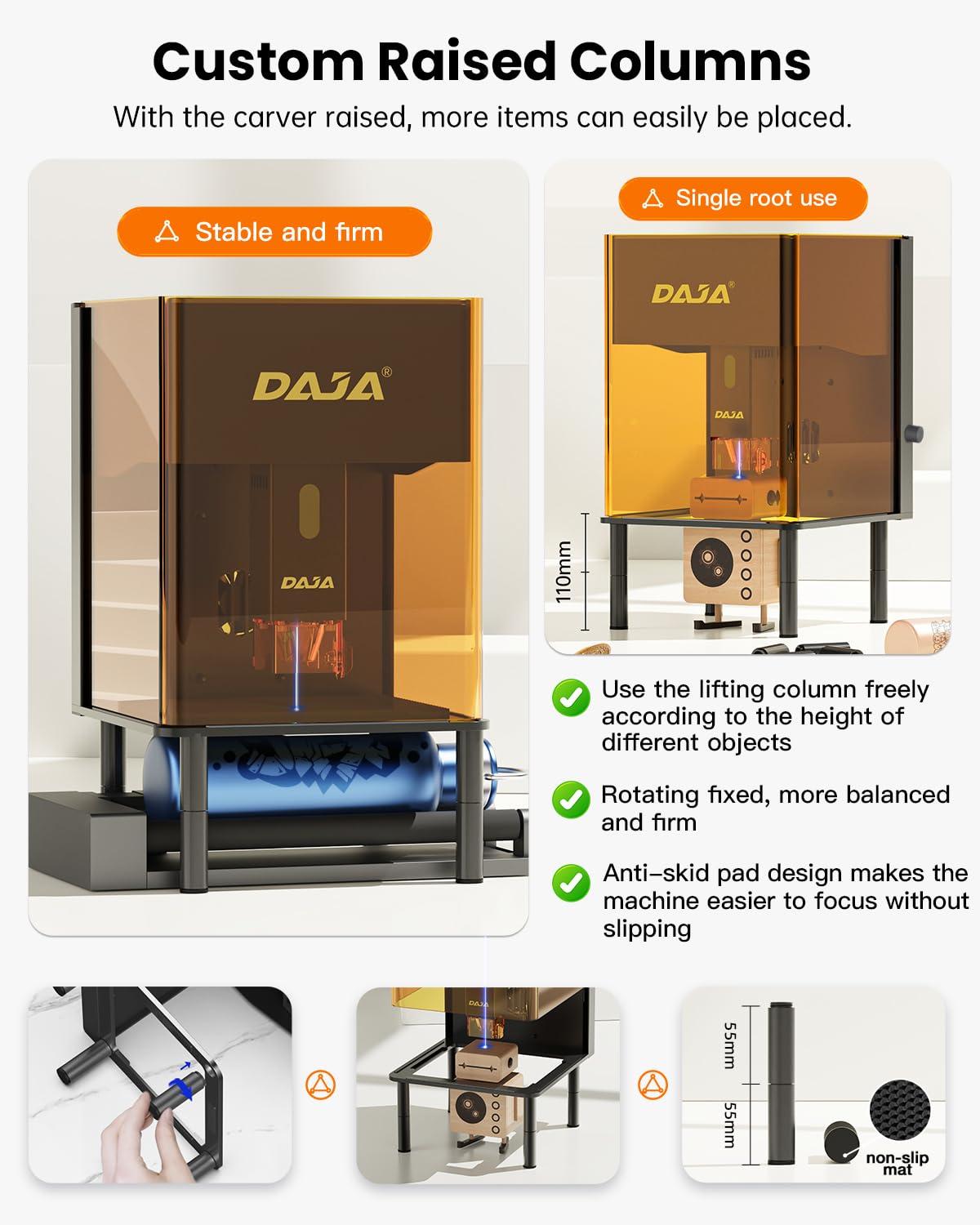DAJA DJ6Pro Enclosed Laser Engraver Machine Desktop Laser Cutter with Rasiers support Lightburn for DIY beginner-friendly (5W)