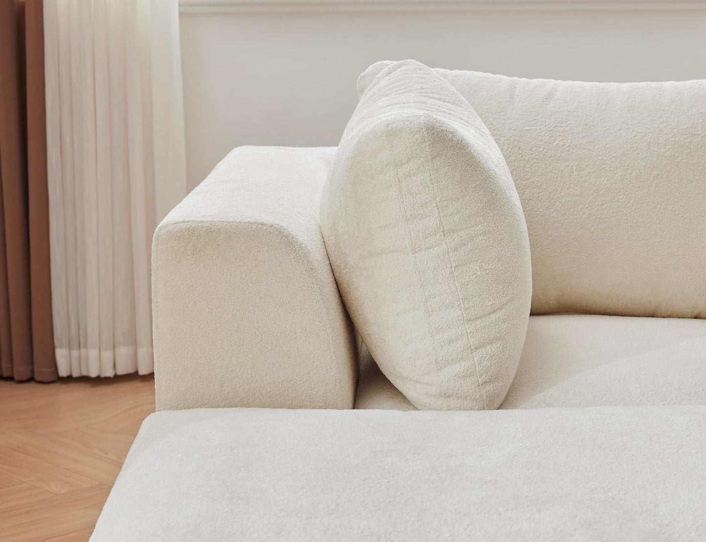 Garvee Cloud Boneless Couch with Ottoman 110" Convertible L Shaped Modular Sectional Sofa with Chaise Deep Seating Chenille Fabric High-Density Memory Foam Pillows for Living Room