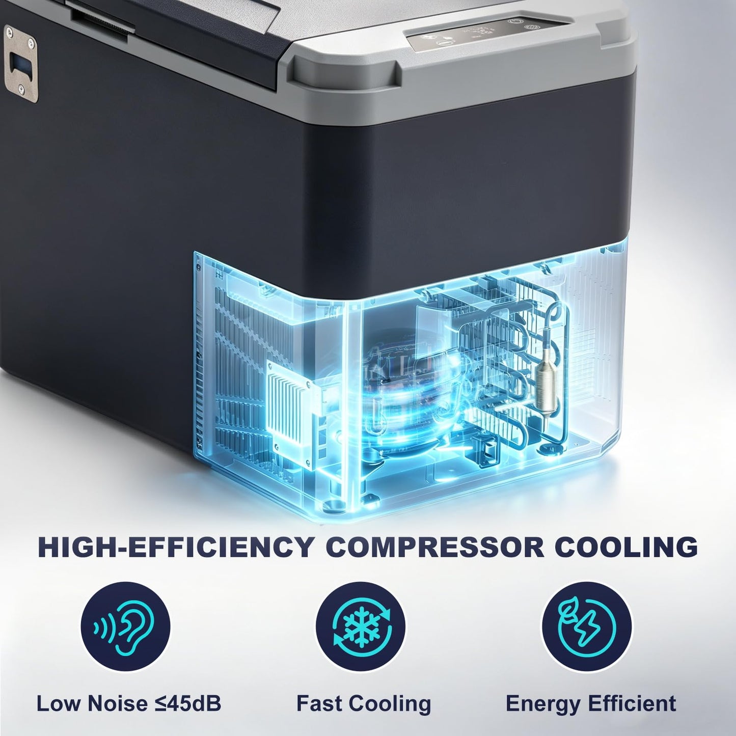 SubSun 12 Volt Refrigerator, 26QT Portable Freezer Compressor Cooler, 12V Car Fridge 0℉~68℉, Single Zone Electric Cooler for Vehicles, 12/24V DC & 100-240V AC Powered for Travel, Truck, Boat, Camping