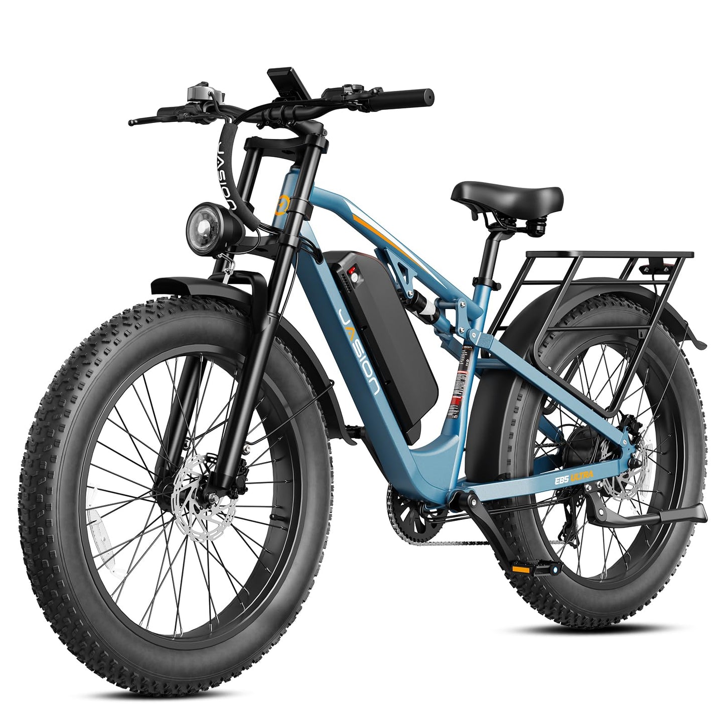 Jasion EB5 Ultra Electric Bike for Adults, Peak 2500W Ebike with 52V 20Ah (1040Wh) Battery, Dual Suspension & Hydraulic Brakes, 26"x4" Fat Tire Off-Road Electric Bicycle