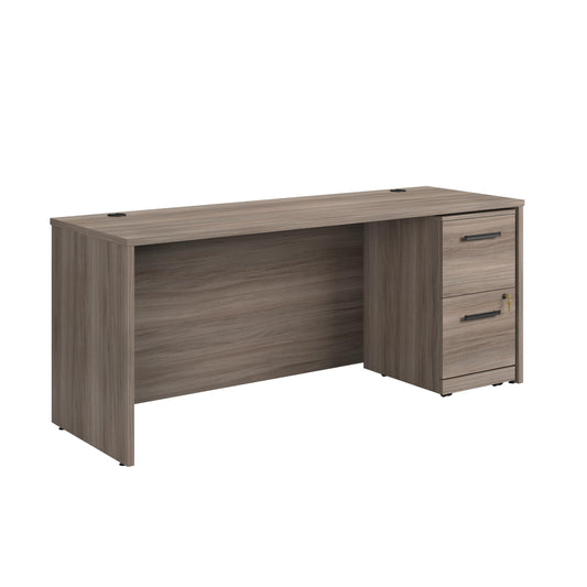 Sauder Office Works Affirm 72 X 24 Shell 2 Drawer Pedestal Ste Hudson Elm Finish
