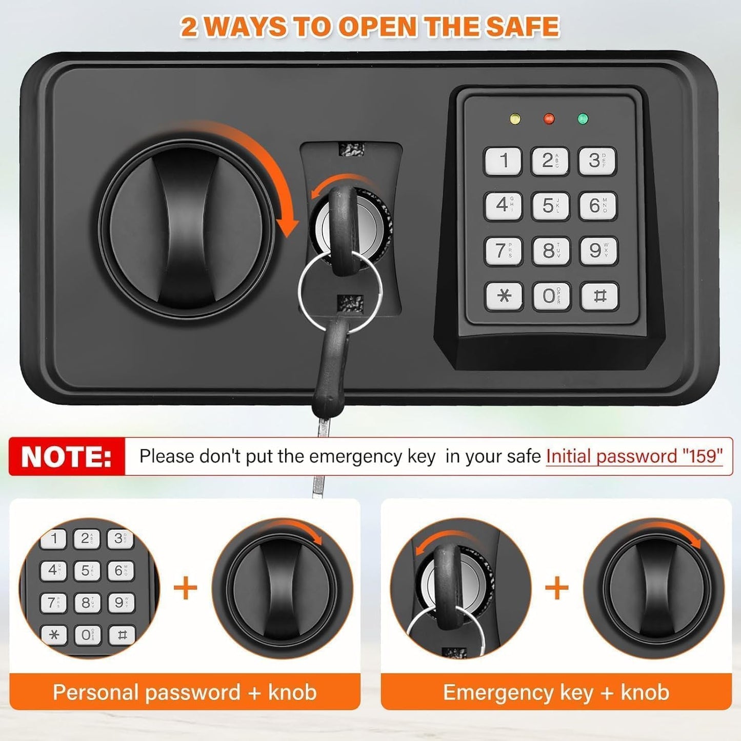 7.5 Cuft Extra Large Safe Box Fireproof Waterproof, Fire Proof Safes With Double Door, A4 Fireproof Bag, Digital Keypad & Spare Key, Smart Alert, Safes For Home Use Fire And Water Proof