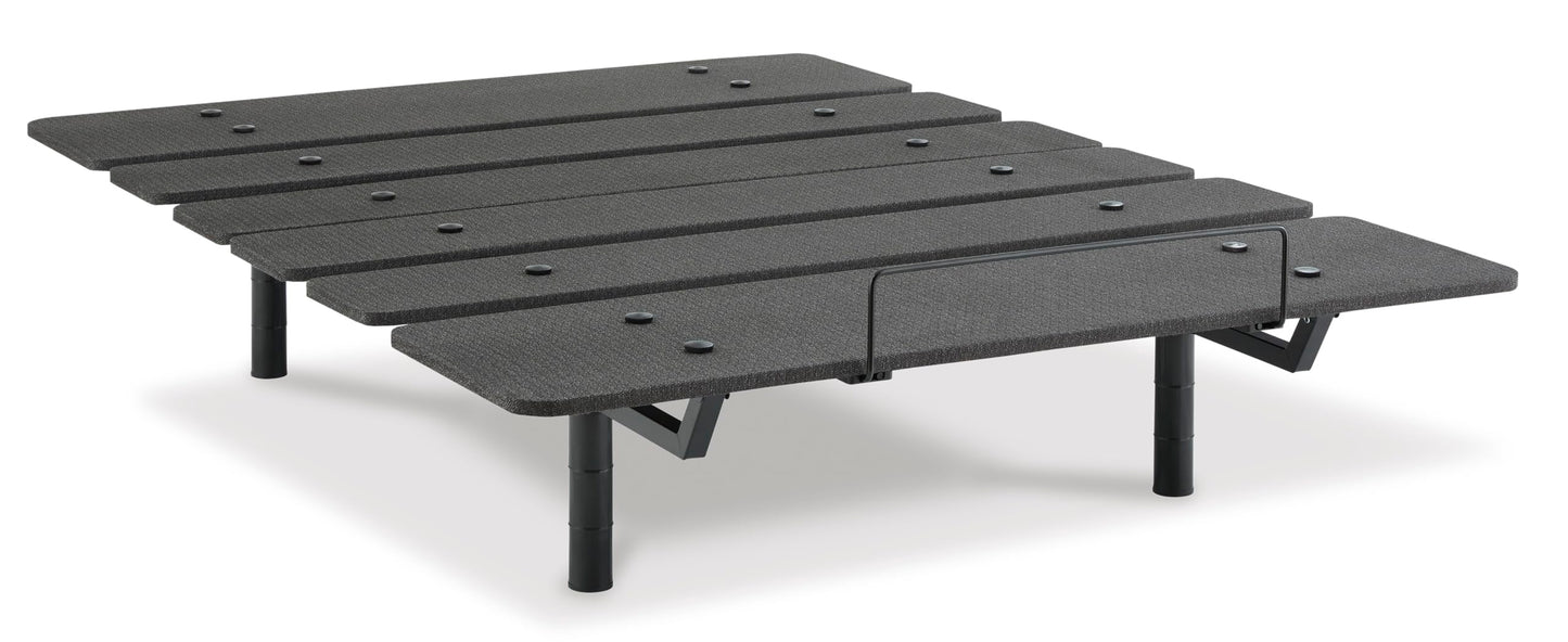 Signature Design by Ashley Cosmic Power Base Traditional Twin XL Adjustable Base with Head and Foot Incline, Wireless Remote and USB Ports, Black