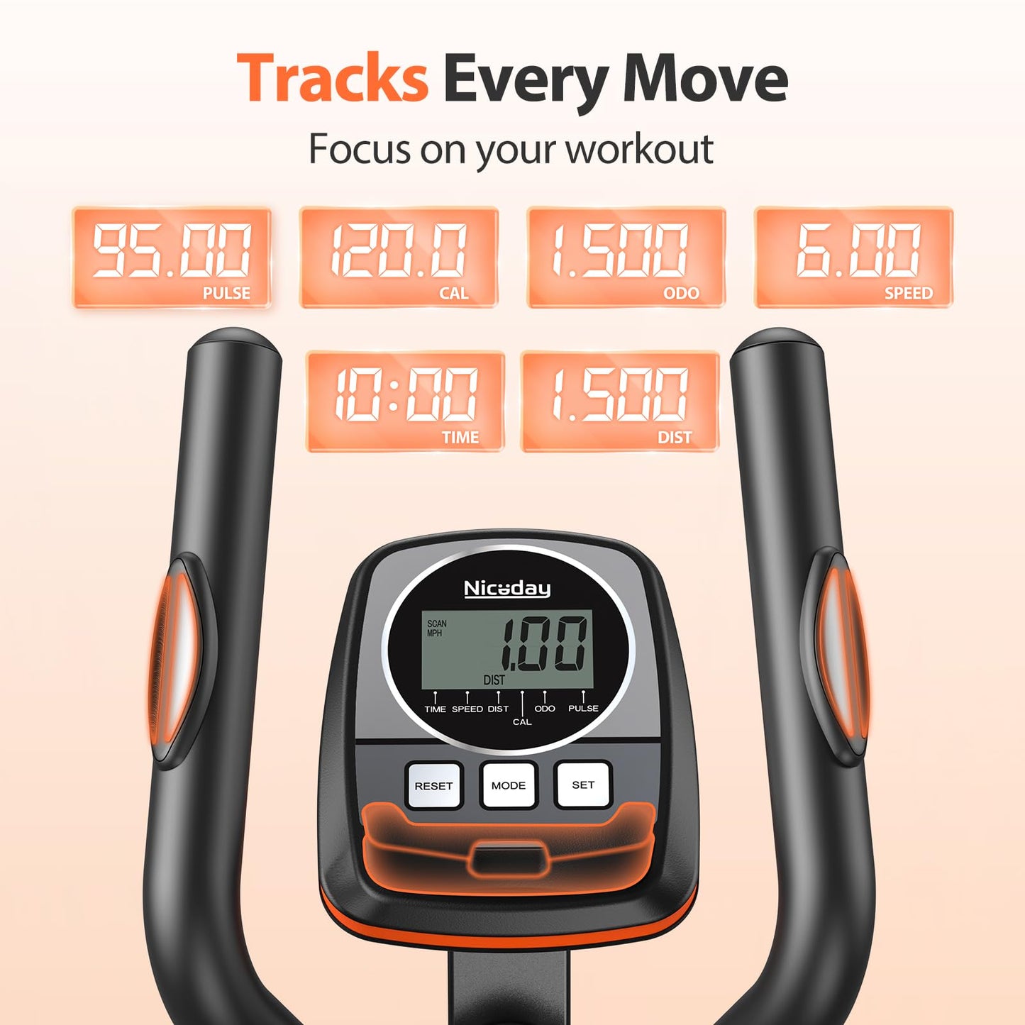 Niceday Elliptical Exercise Machine, Elliptcal Machine for Home, 15.5IN Stride Elliptical Machine, Elliptcal Training Machine with 16 Level Resistance, 400LBS Loading Capacity