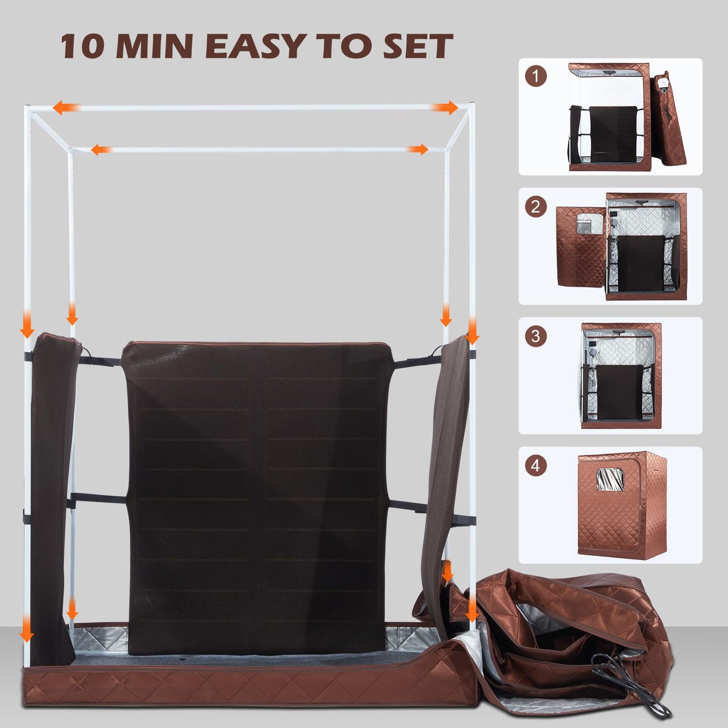 amocane 2 Person Portable Infrared Sauna, Oversize Full Body Home Sauna Spa for Relaxation & Detox, Dry Heated Saunas Tent with Remote Control, 2 Foldable Sauna Chairs(L 47.24" x W 35.43" x H 62.99")