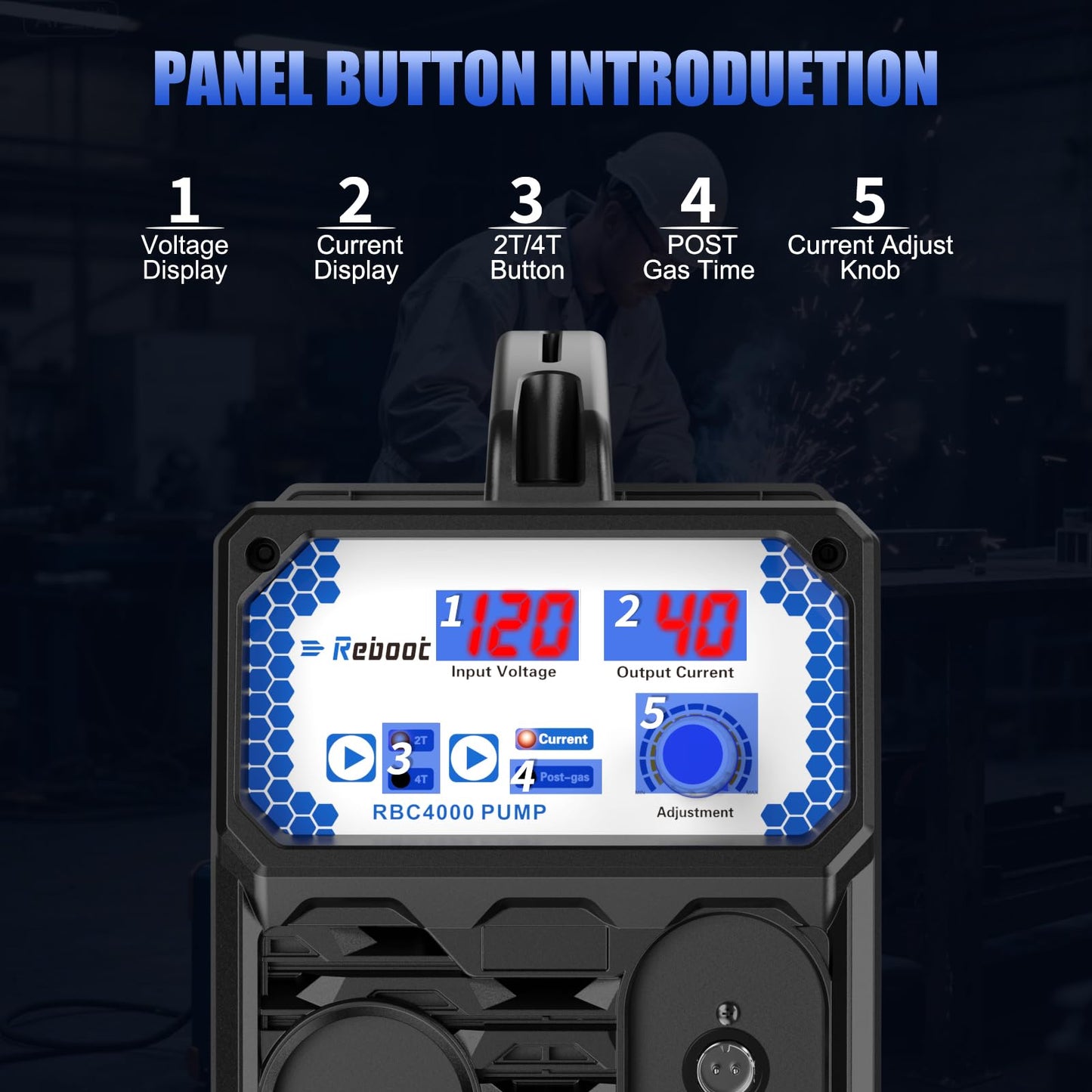 Reboot Plasma Cutter With Built In Air Compressor 40A 120V IGBT Inverter Digital Cutting Machine, 3/8 Inch Clean Cut And 3/5 Inch Max Cut High Frequency