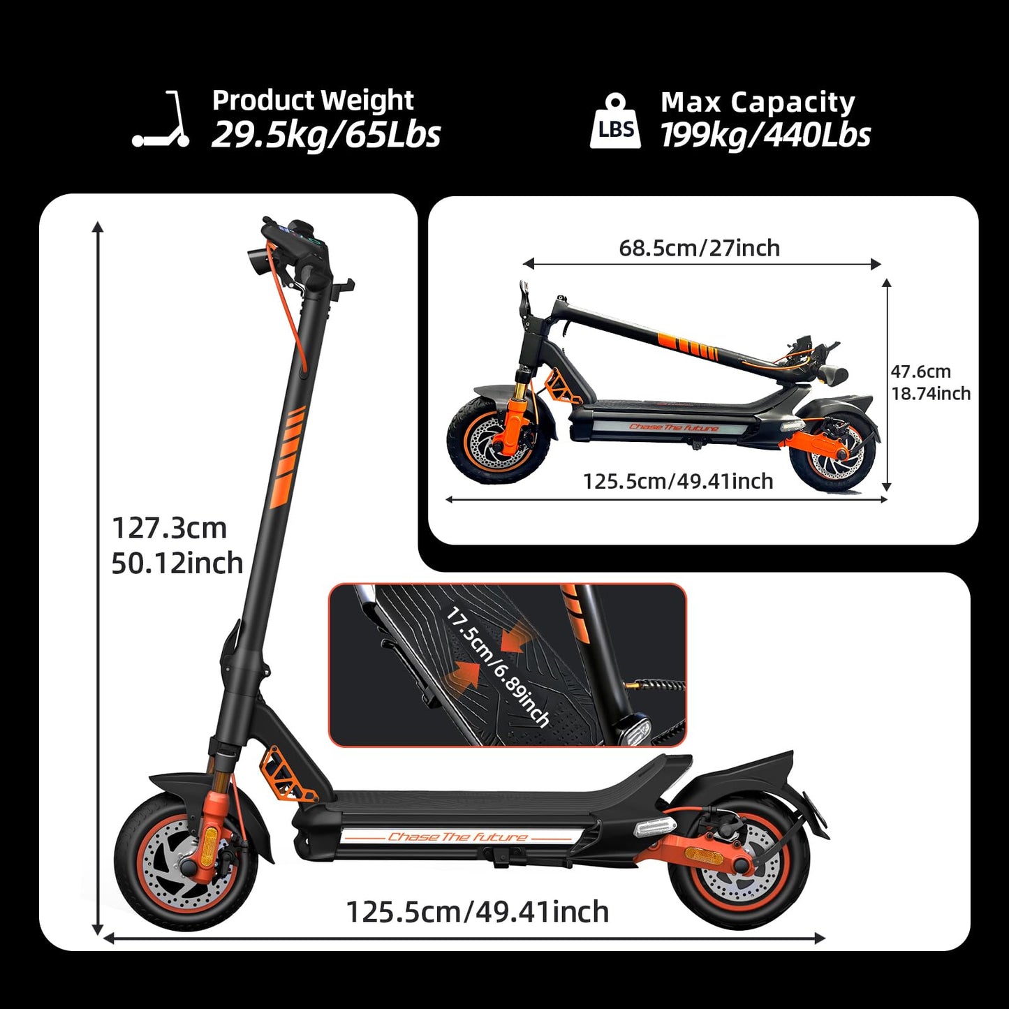 Electric Scooter Adult, 1600W*2 Dual Motor RZ1000, Up to 40-50 Miles Long Range/MAX Speed 31 Mph, Self-Sealing Off Road Tires with 1152Wh Battery & Dual Suspension Commuting Fast Electric Scooter