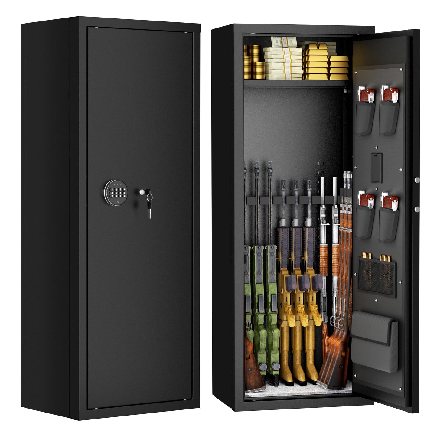 INTERGREAT 8-12 Gun safes,Rifle Safe,Gun Safes for Home Rifle and Pistols, Long Gun Safe for Rifle Shotgun for Home,Quick Access Rifle Safes,Adjustable Shelves, Easy Assemble