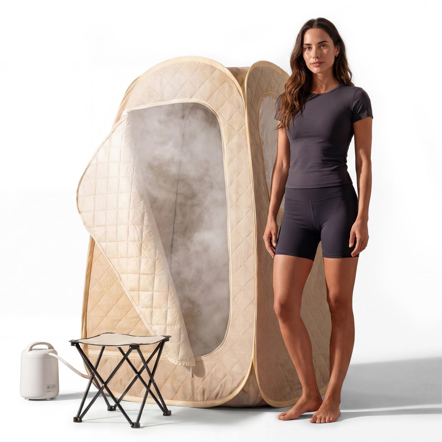 Homedics Portable Sauna – Collapsible Personal Steam Sauna for Stress Relief & Muscle Relaxation, Fast 1-Min Setup, Heats to 115°F, Up to 60 Min Session, Compact Foldable Design