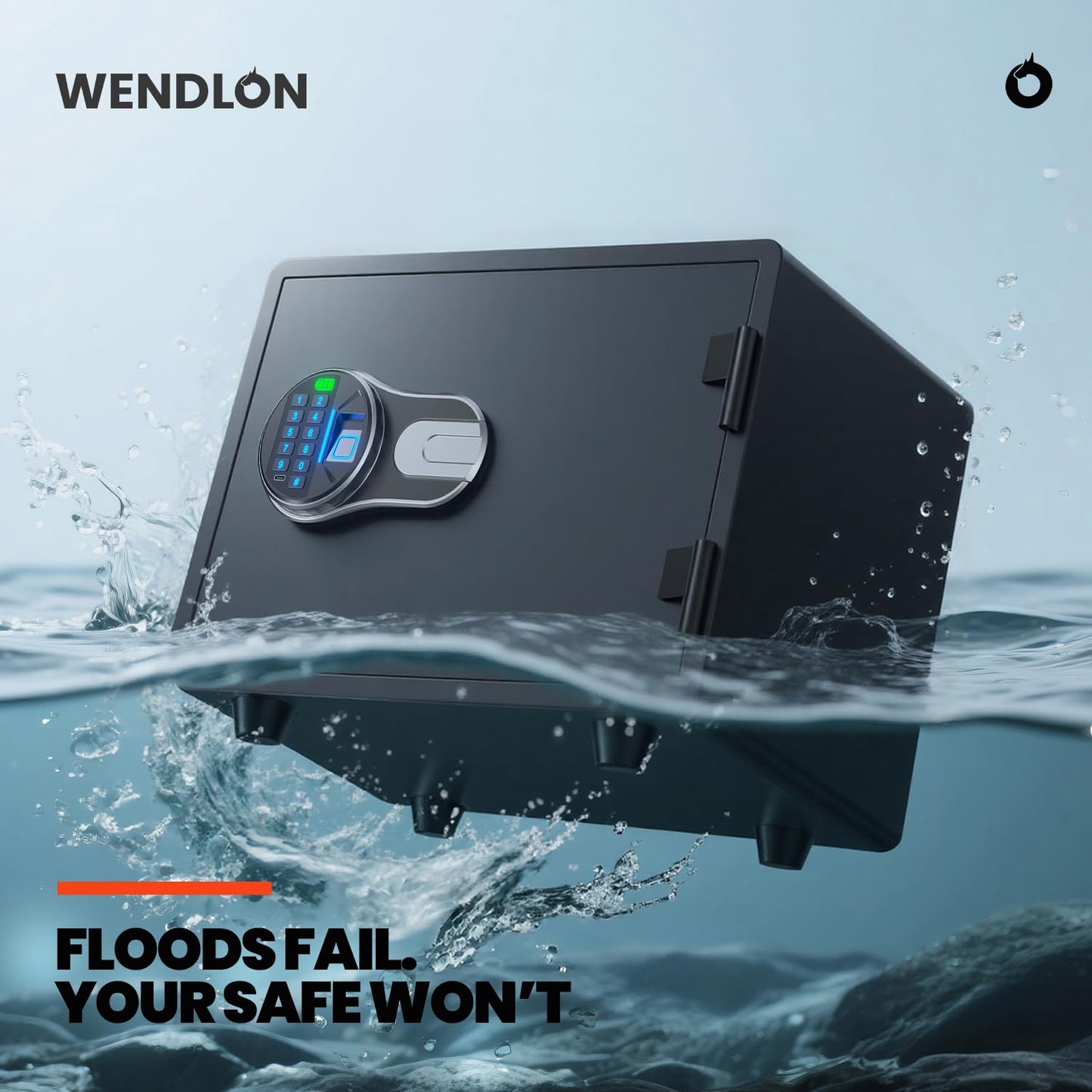 Fireproof and waterproof biometric safe, 33 KG, Fireproof box for home,office, lock box, cabinet with fingerprint,silent mode,Anti-Theft,Black