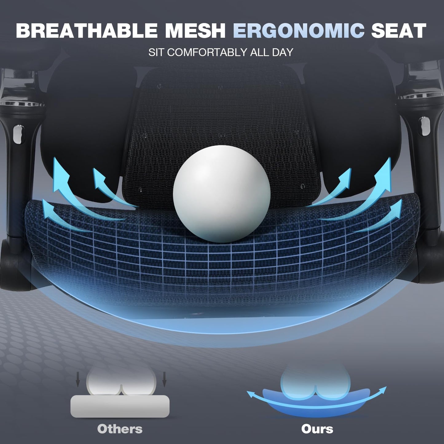 MALOL Ergonomic Office Chair, 400lbs High Back Mesh Desk Chair with 6D Armrests, 3D Headrest, Adjustable Lumbar Support, Seat Depth Adjustment, Tilt Lock, Metal Base & PU Wheels, Black