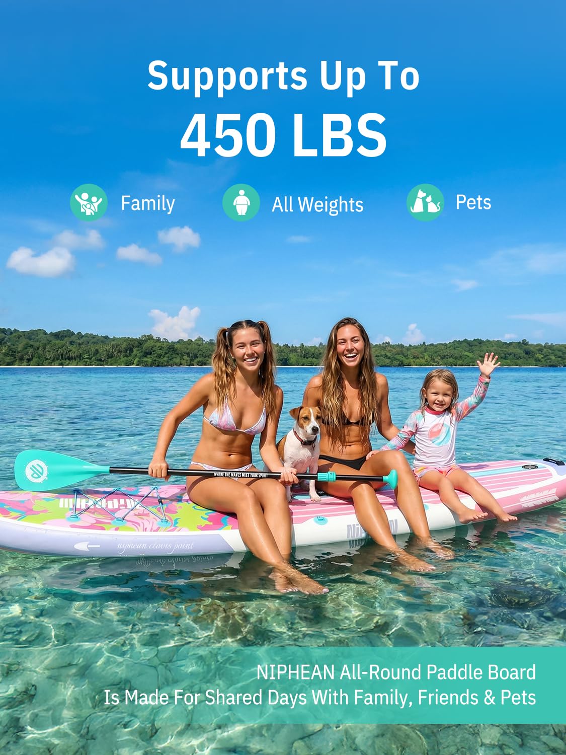 Niphean Inflatable Stand Up Paddle Board with Stabiltrac Fin Design and SUP Accessories, Anti-Slip EVA Deck, 10’6’’ Inflatable Paddle Boards for Adults & Youth of All Skill Levels