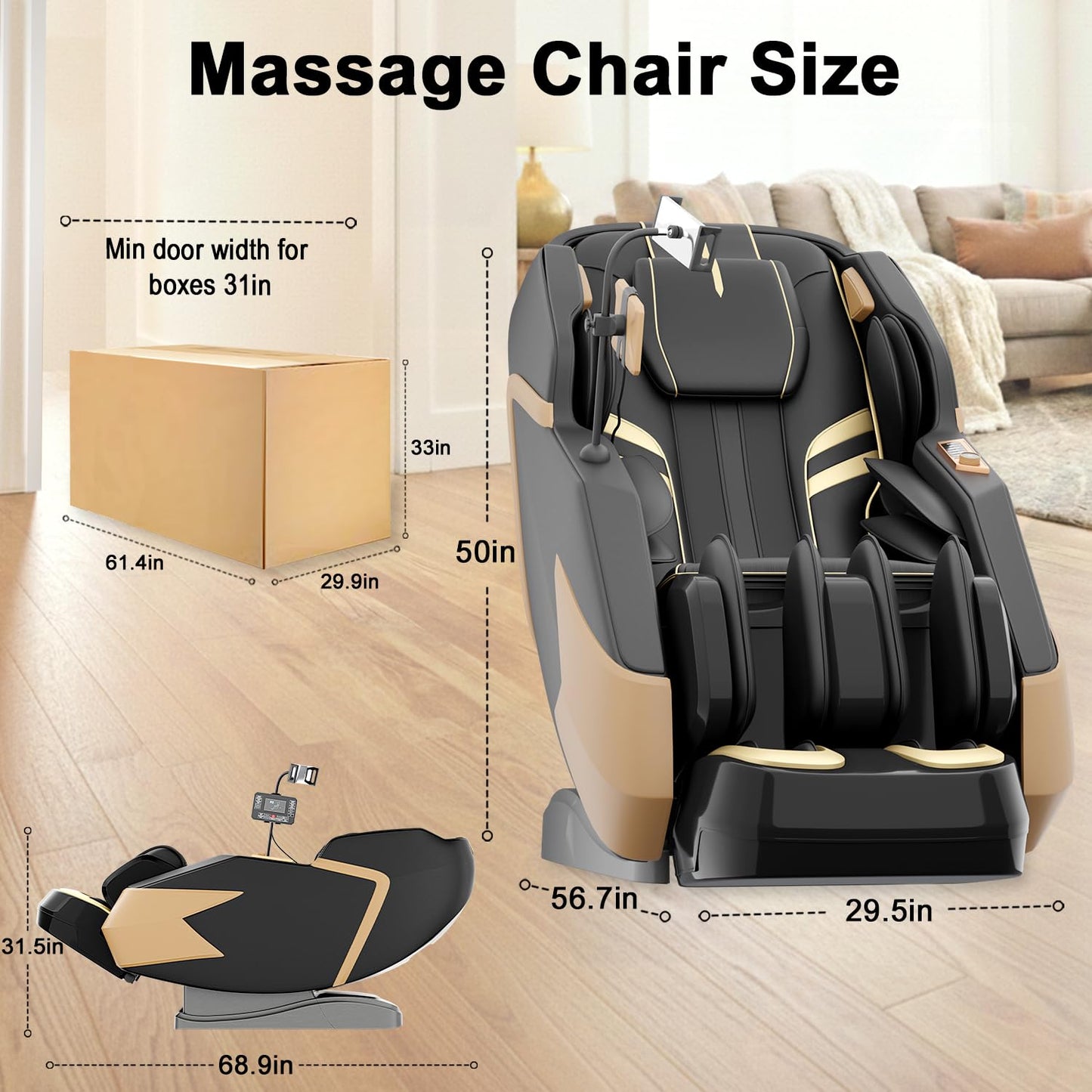 LIYIH Massage Chair Full Body, Zero Gravity Extended Dual SL-Track Massage Recliner with 4D Mechanical Arms, Full Body Airbag Massage, Foot Roller Massage, Multiple Modes, Heating, AI Voice Control