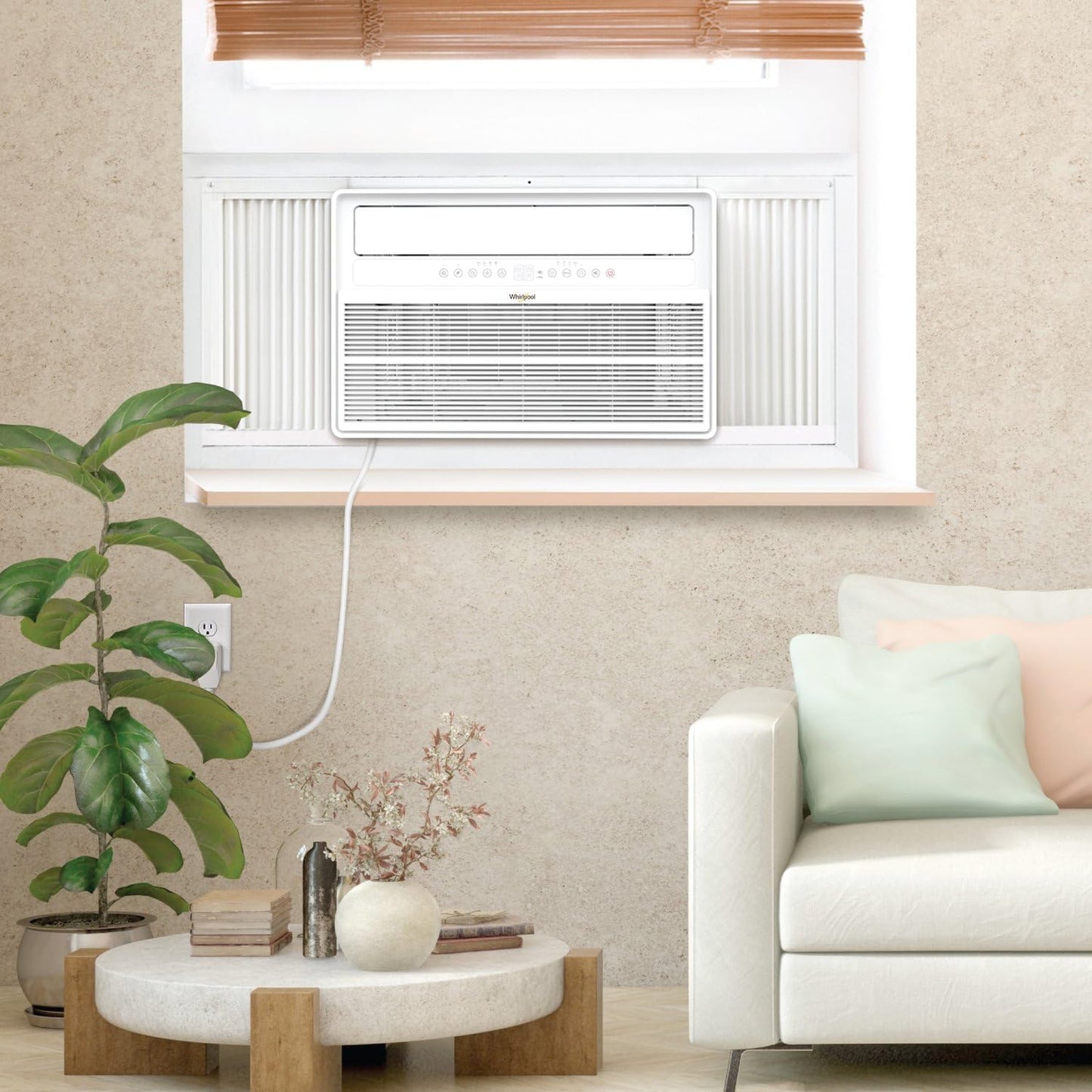 Whirlpool 24,000 BTU Window Mounted Inverter Air Conditioner with Quiet, 230V, AC for Large Rooms up to 1500 Square Feet with Remote, Window AC Unit for Apartment, Living Room, Bedroom