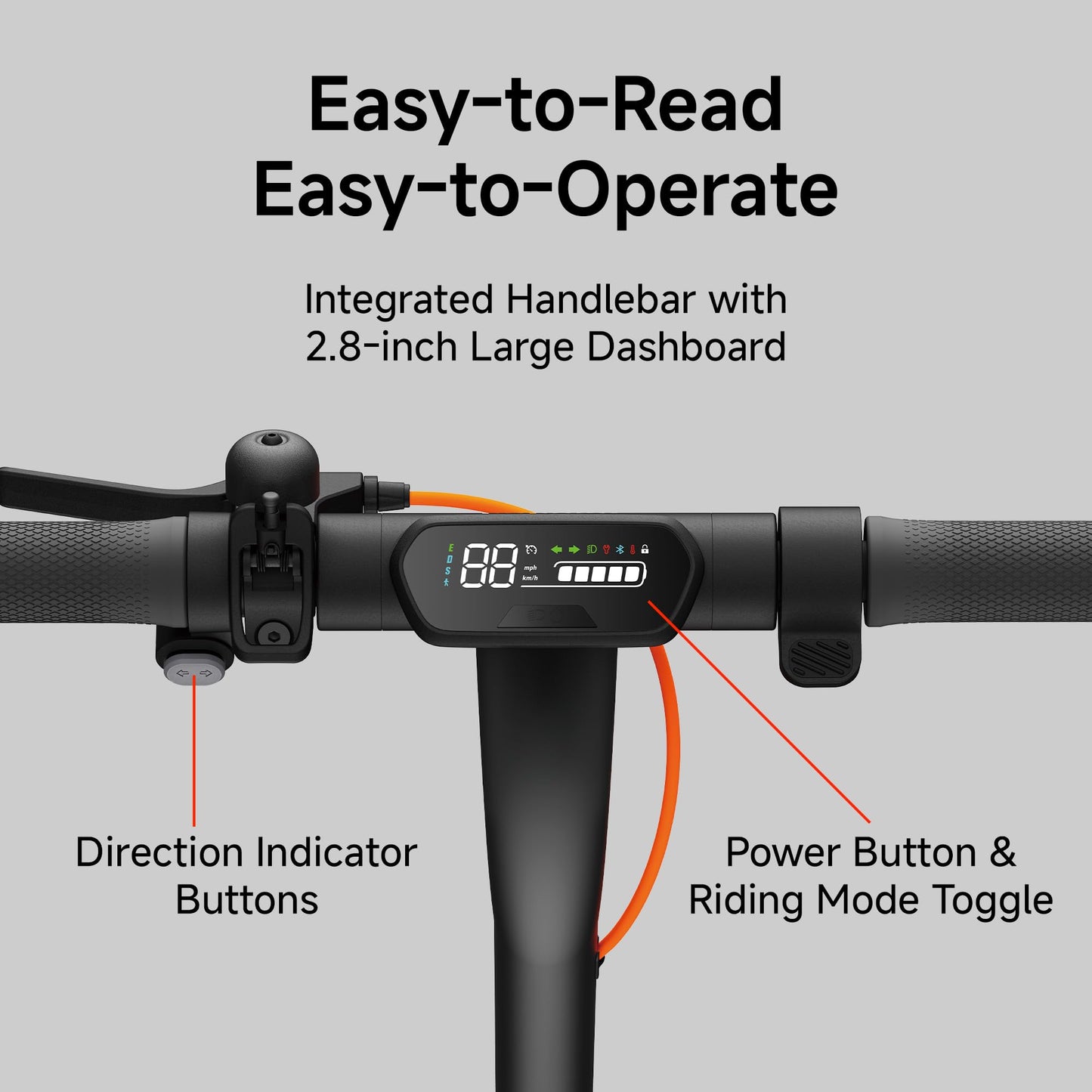 Segway Ninebot E2 Pro Electric Kick Scooter, 15.5 mph Max Speed, 24.9-Mile Range, Power by 350W Motor, Cruise Mode, UL-2272 Certified