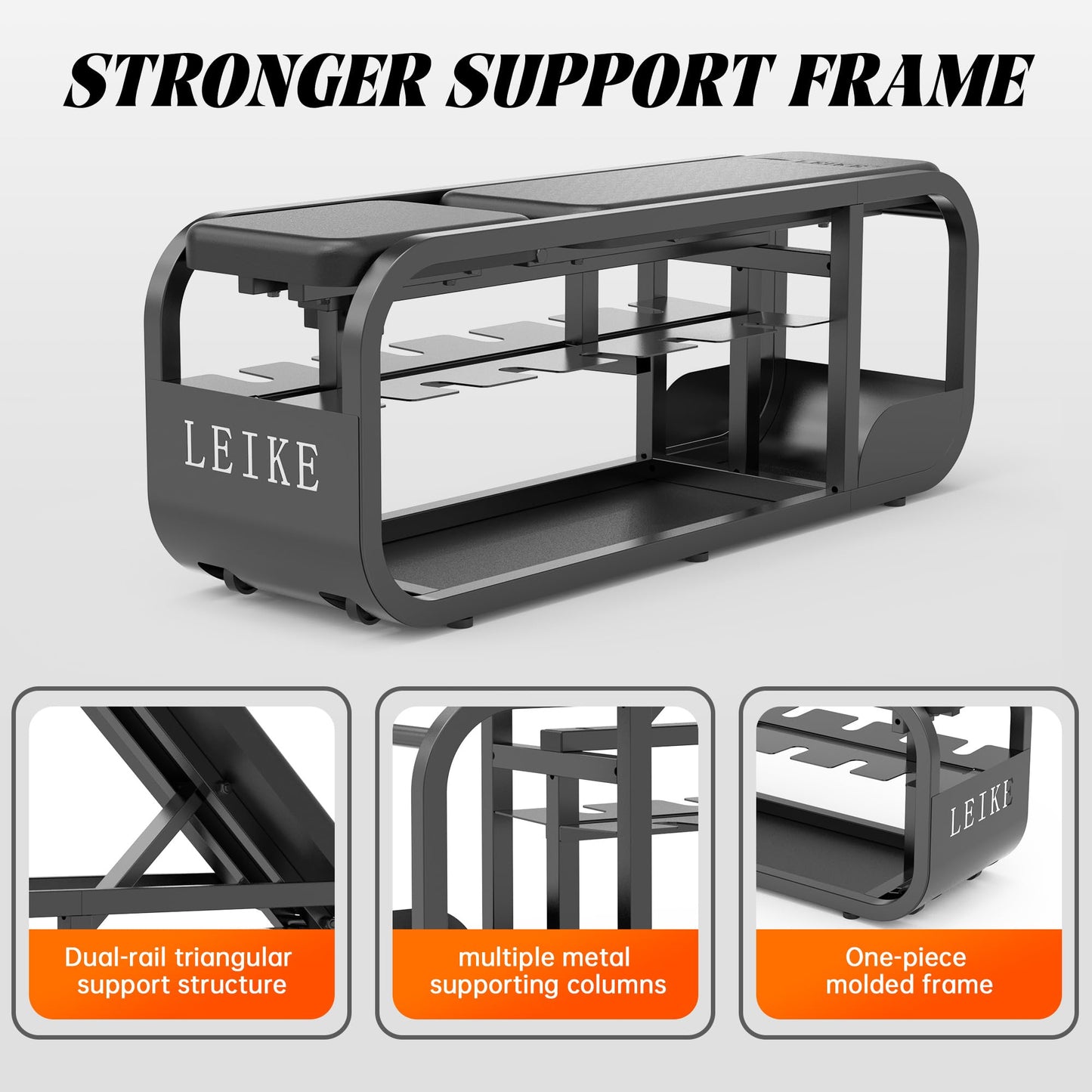 leikefitness Adjustable Weights Bench, Multifunctional Strength Training Bench, Combining a Cast Iron Stand, Adjustable Bench, Dumbbell Storage Box in One Compact Unit