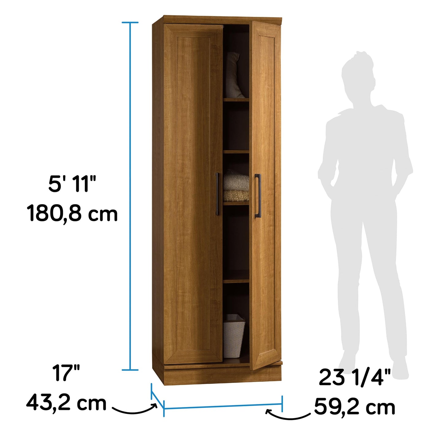 Sauder HomePlus Storage Cabinet/ Pantry cabinets, Sienna Oak finish