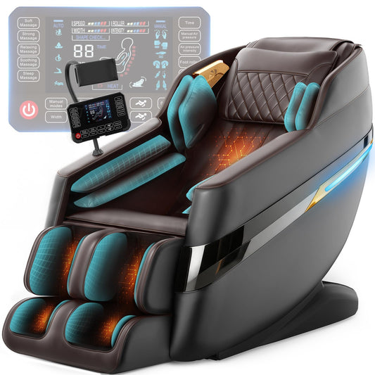 FURNIMAT 2026 Massage Chair Full Body, 3D SL-Track Zero Gravity Shiatsu Massage Chair Recliner with AI Control, Body Scan, Airbags, Heating, Foot Roller, Auto Modes, Bluetooth Speaker