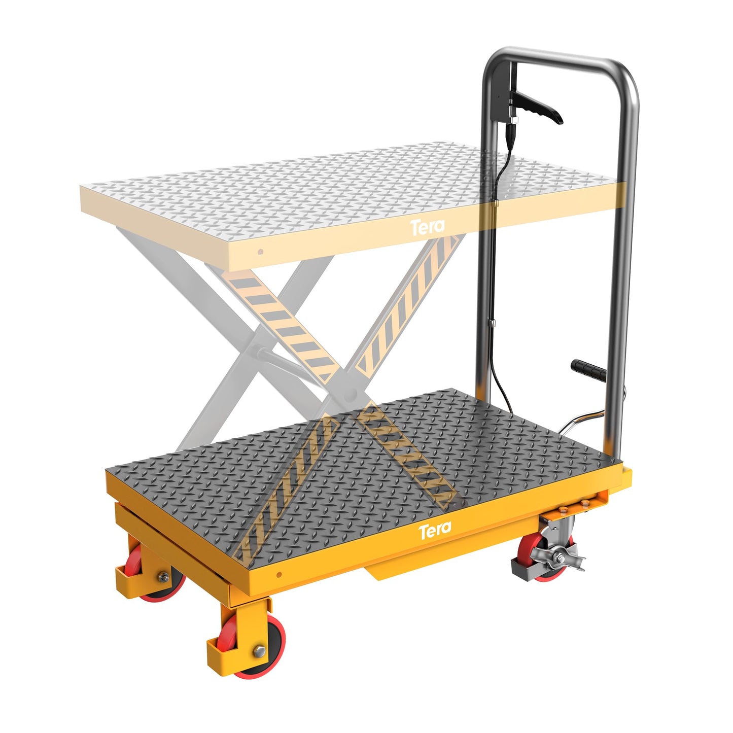 Tera Hydraulic Lift Table Cart: 550lbs Single Scissor 8.3"-28.5" Lift Range
