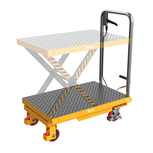 Tera Hydraulic Lift Table Cart: 550lbs Single Scissor 8.3"-28.5" Lift Range