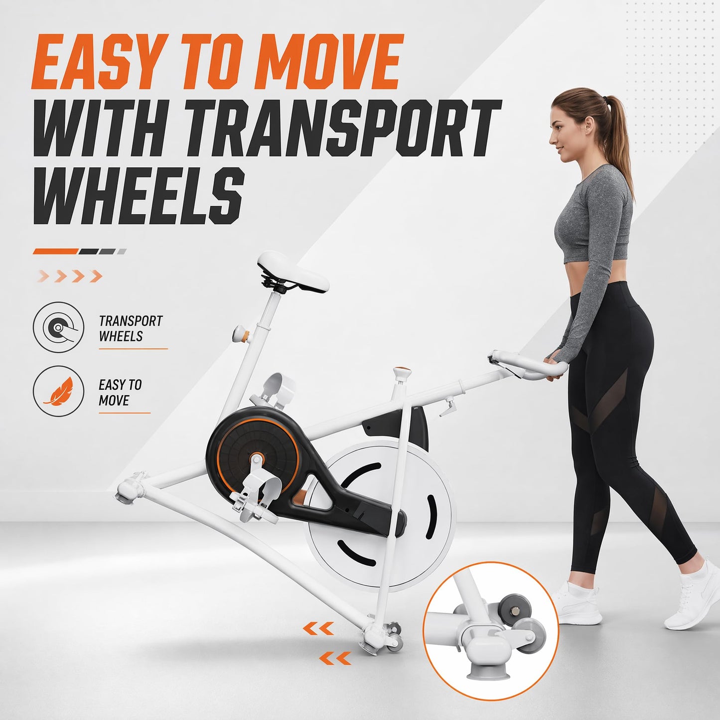 Exercise Bike, Stationary Bikes for Home, Compact Indoor Cycling Bike