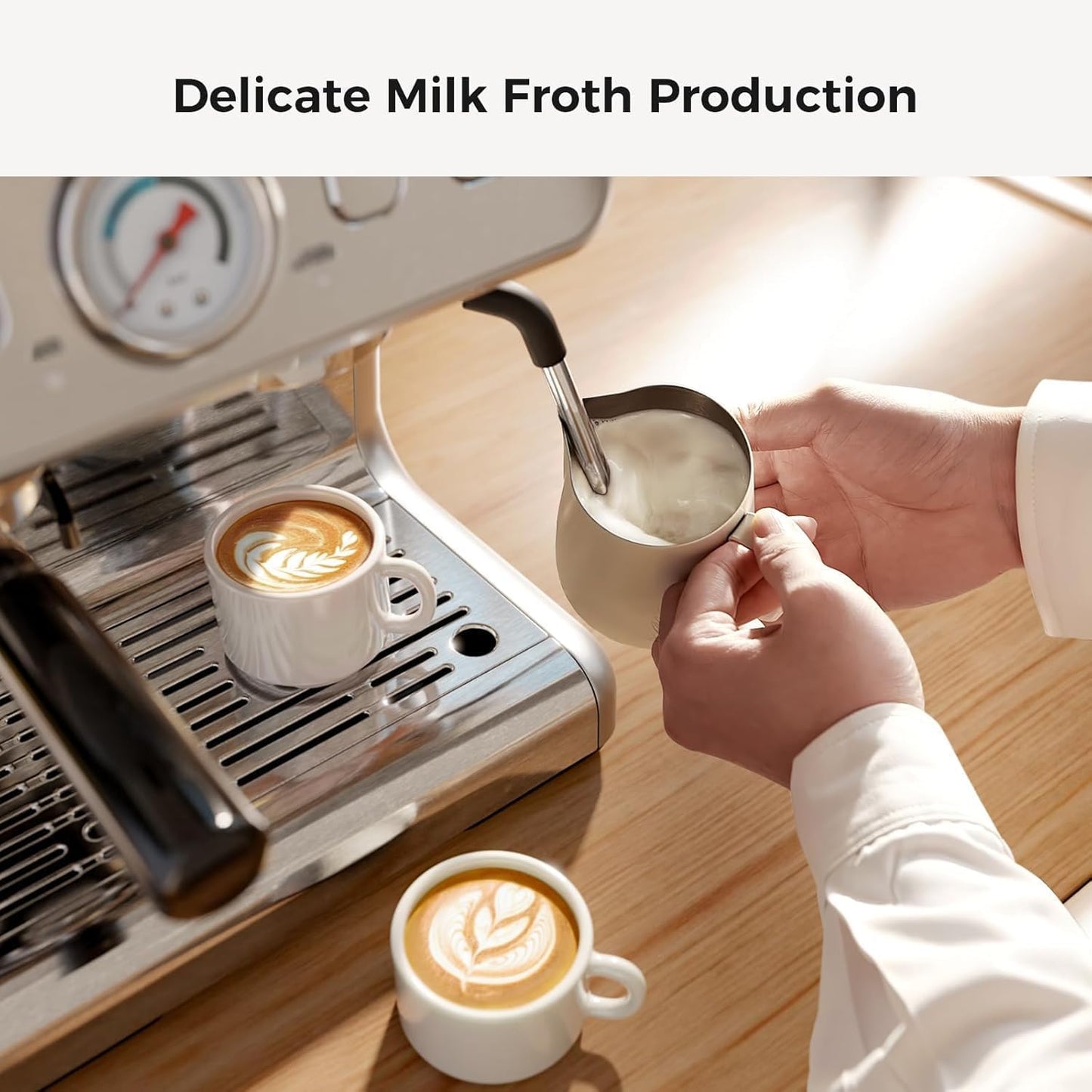 Kismile Espresso Machine with Grinder, 20 Bar Expresso Coffee Machines with Milk Frother, 58mm Expresso Machines for Home, Perfect for Cappuccino & Latte, Stainless Steel(2026 Upgrade)