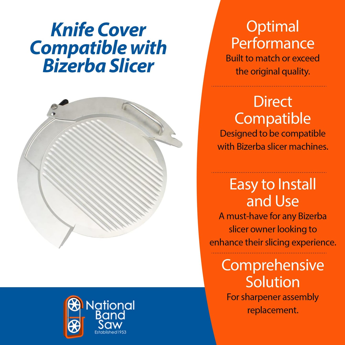 National Band Saw Meat Slicer Knife Cover - Compatible with Bizerba Models GSPHI150 and More - Direct Replacement for 38030942000 and More, Durable Replacement for Meat Slicer Cover - Closed Model