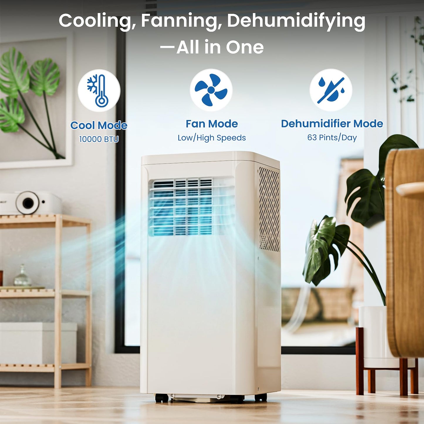 Antarctic Star Portable Air Conditioners, 10000 BTU, Portable AC Unit with Cooling/Fan/Dehumidifier/Sleep Modes, Cools up to 450 Sq.Ft, Remote Control/LED Display, 24H Timer for Bedroom, Living Room