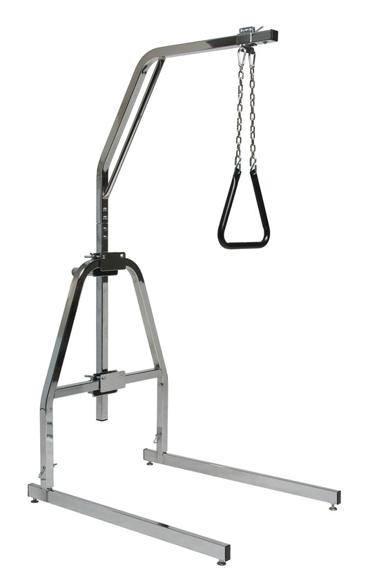 Lumex 2940B Versa-Helper Trapeze Bar for Bed Mobility, Chrome, Medical Assist Handle With Floor Stand