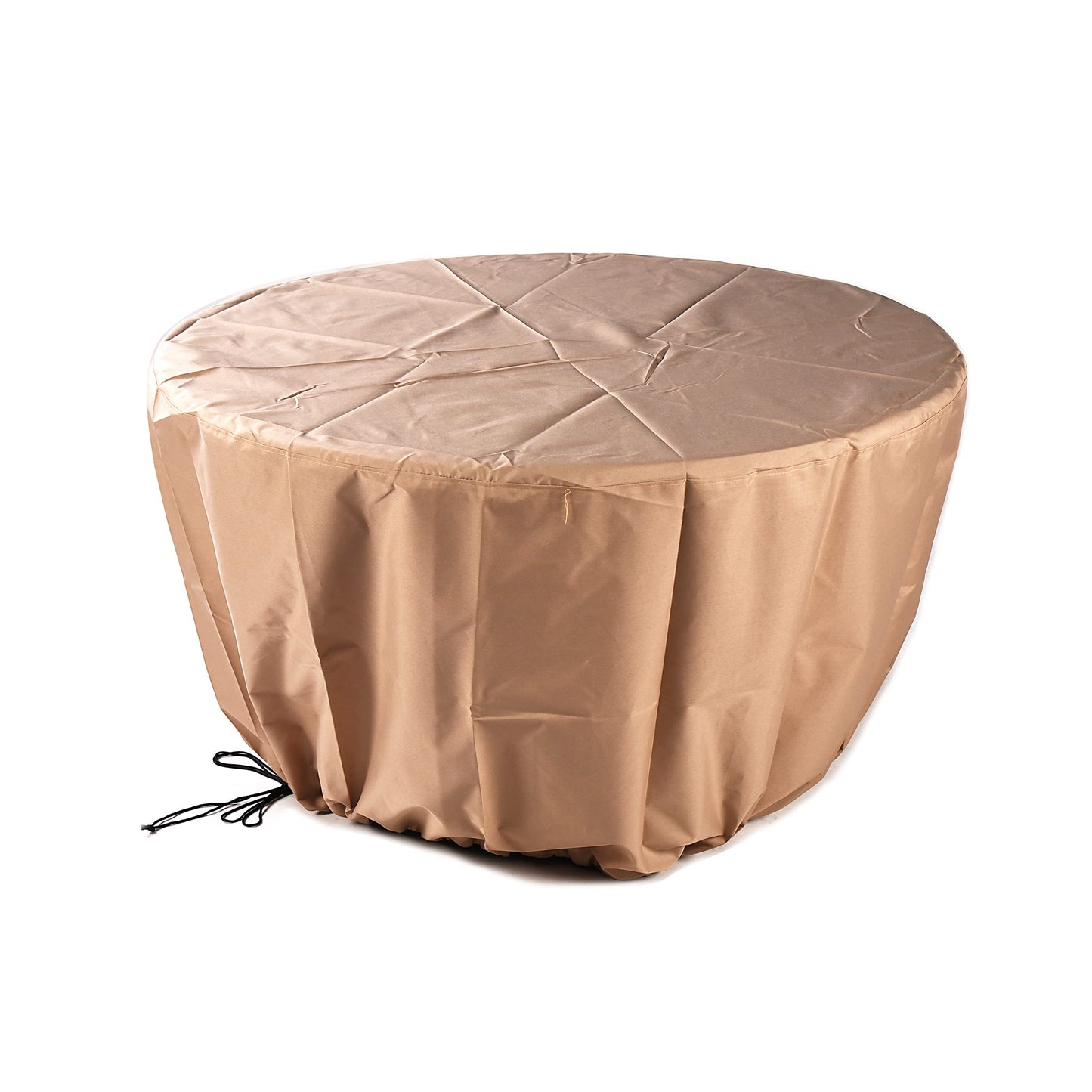 Oakland Living Round 44 in. x 44 in. Aluminum Propane Fire Pit Table with Glass Beads, Two Covers, Lid, 57,000 BTUs in Brown Finish
