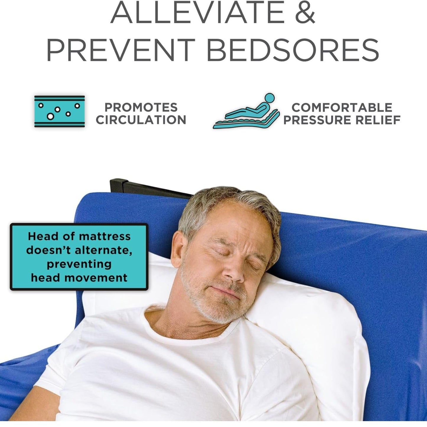 Vive 8" Alternating Pressure Mattress - Low Air Loss Hospital Replacement Mattress - Medical Bed Topper for Pressure Ulcers and Bed Sores - Variable, Inflatable Pressure Pump System