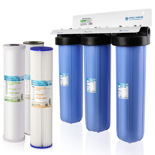 APEC 3-Stage Whole House Water Filter System with Iron, Sediment and Chlorine Filters (CB3-SED-IRON-CAB20-BB)