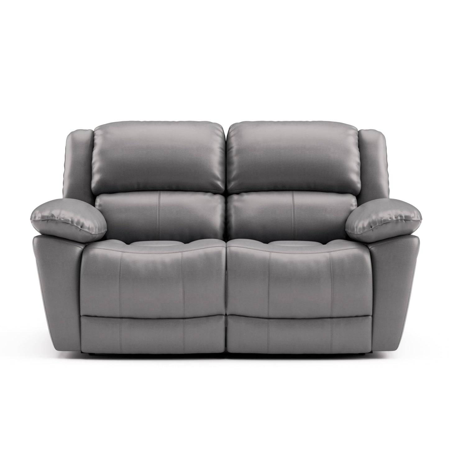 Furniture of America Sorin Modern Leather Recliner Loveseat with Pillow Armrests and High Density Foam, Reclining Sofa, Comfortable Couch for Living Room, Office, FSC Certified, Dark Gray