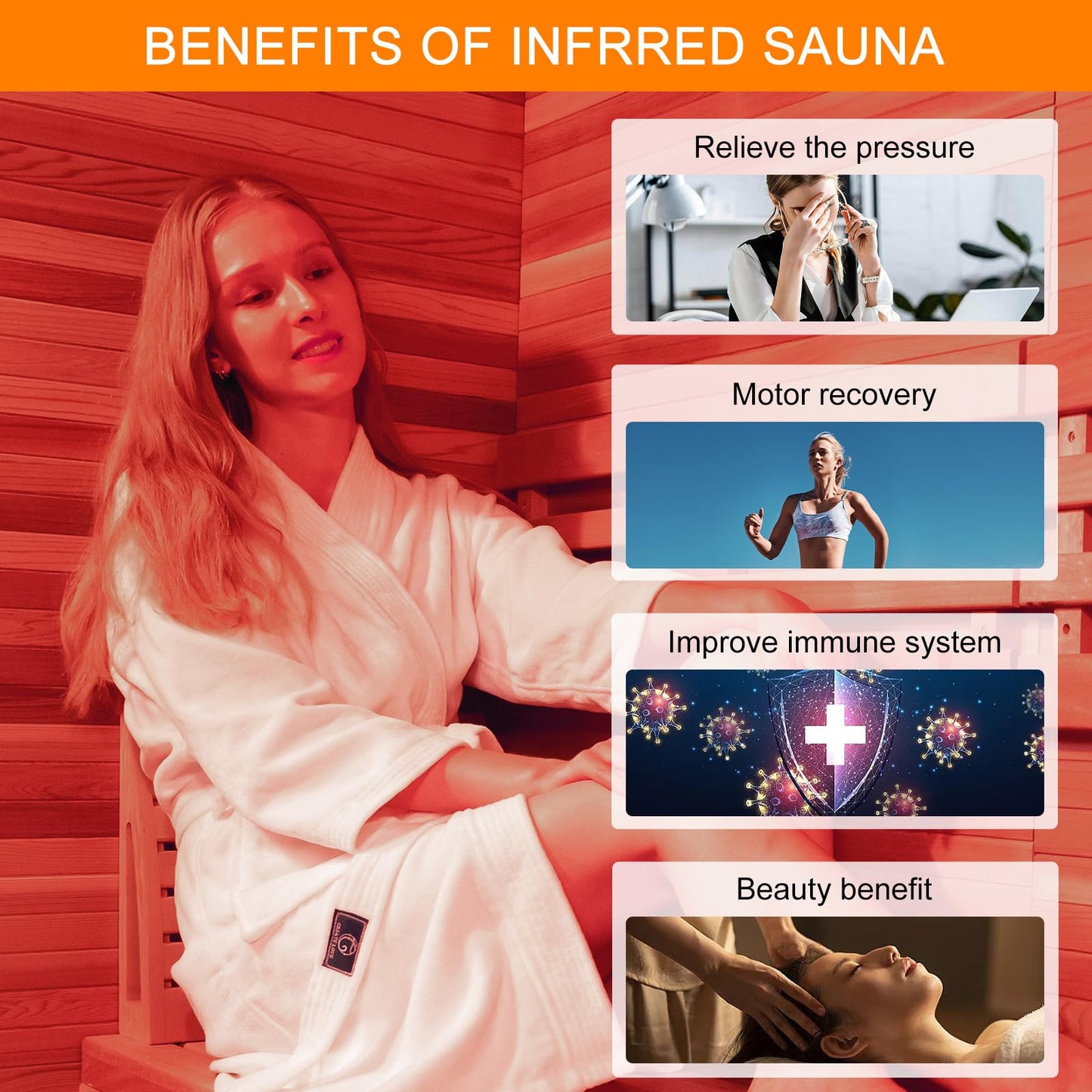 iDOTODO Portable Far Infrared Sauna Box for Home with 660nm Red Light Panel, Upgraded Infrared Dry Sauna for Home, 140℉, Heating Foot Pad, Upgraded Comfortable Chair