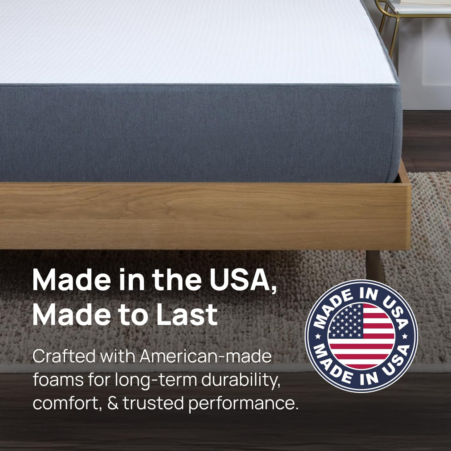 Sure2Sleep Monterey King Size 10-inch Med Firm Mattress. Fiberglass Free. Made in USA. Breathable HyPUR-Gel Sleeps Cool. CertiPUR-US