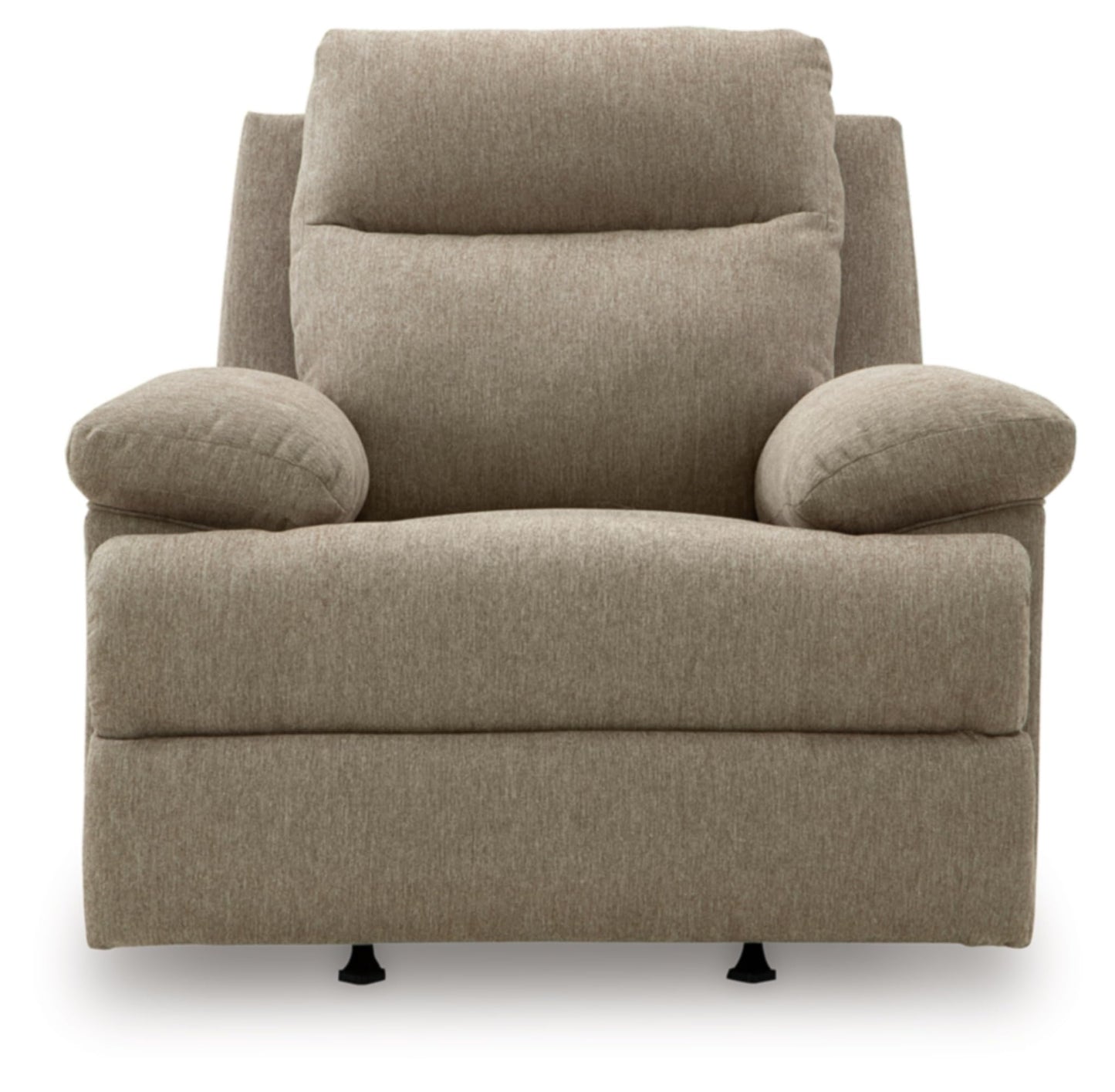 Signature Design by Ashley Yarrow Lane Classic Manual Rocker Recliner with Pillow-Top Arms, Light Brown