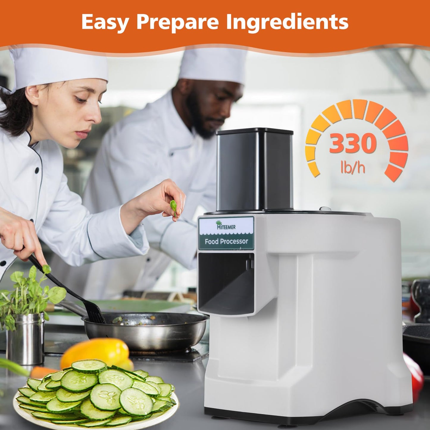 Hiteemer 5 in 1 Electric Vegetable Chopper, Commercial Vegetable Dicer Food Processor Veggie Food Cutter Stainless Steel Automatic Shredded for Onion Potato Cabbage Fruit Slicer