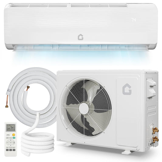 12,000 BTU Ductless Mini Split Air Conditioner with Heat Pump - 115V, 19 SEER2 High Efficiency, Cools & Heats Rooms Up to 750 Sq Ft, Includes Pre-Charged Condenser, Installation Kit and Remote Control