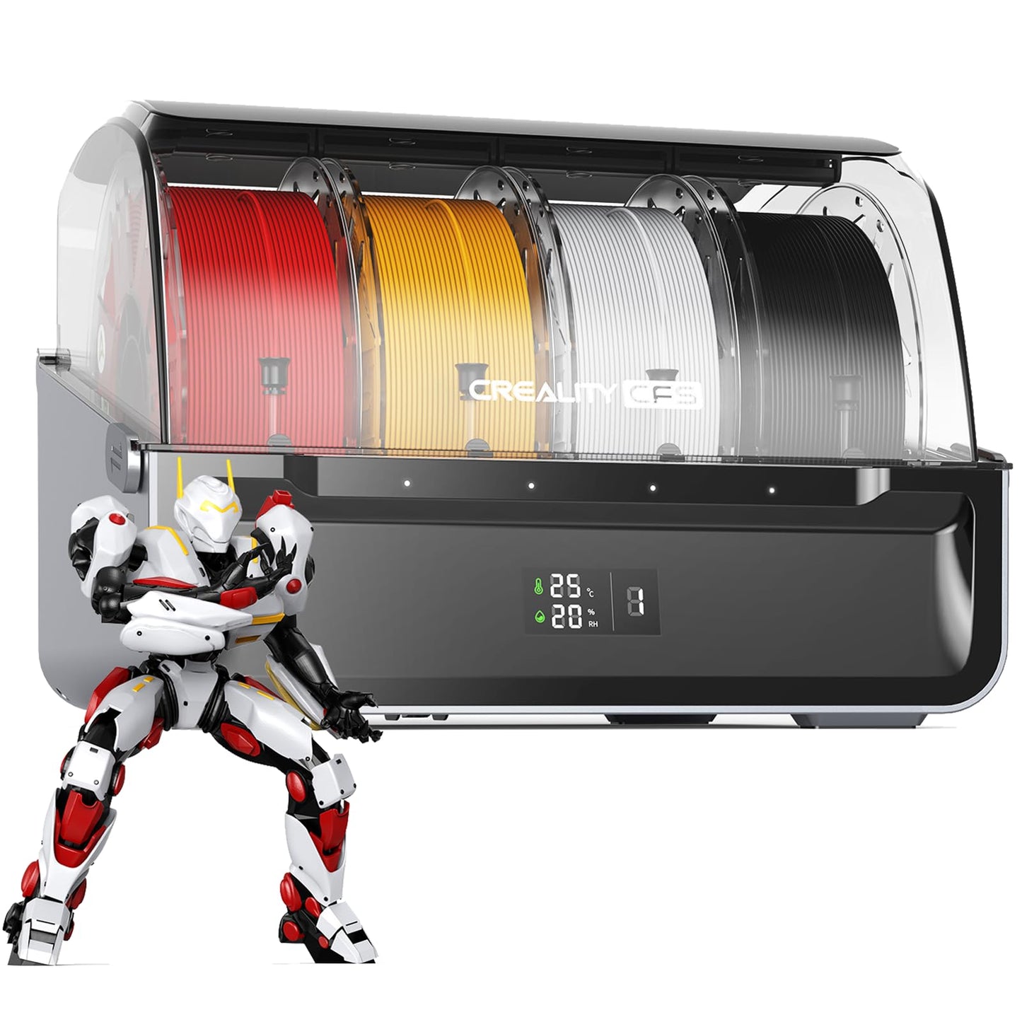 Creality CFS Multi Color Auto Filament System Anti-Moisture Filament Storage Auto-Switch & Run-Out Alerts 4-Channel Parallel Printing 16 Colors 3D Printing for K2 Plus, Hi 3D Printer