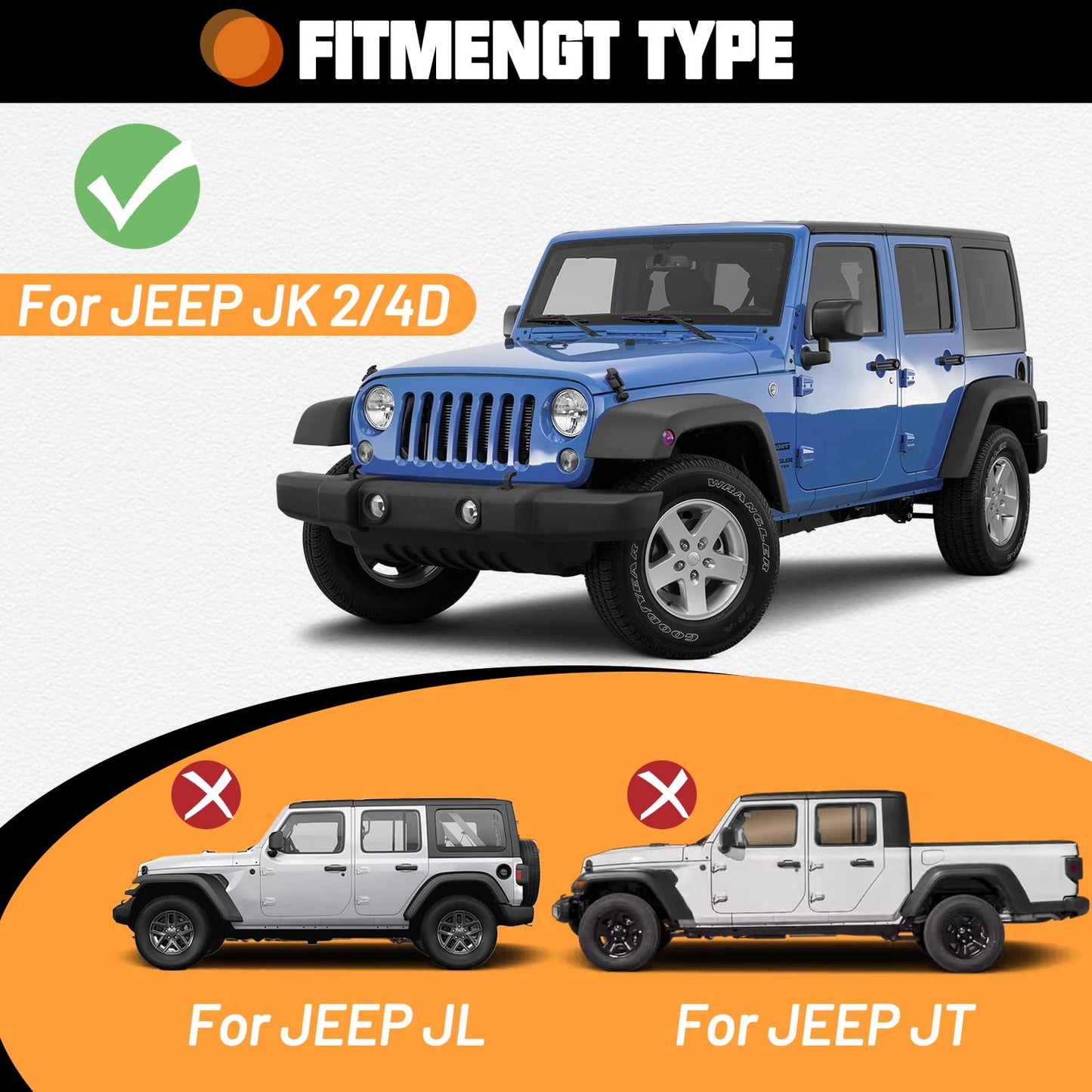 CALLIERT Half Roof Rack Aluminum Cargo Basket 400lb Capacity for 07-18 JK