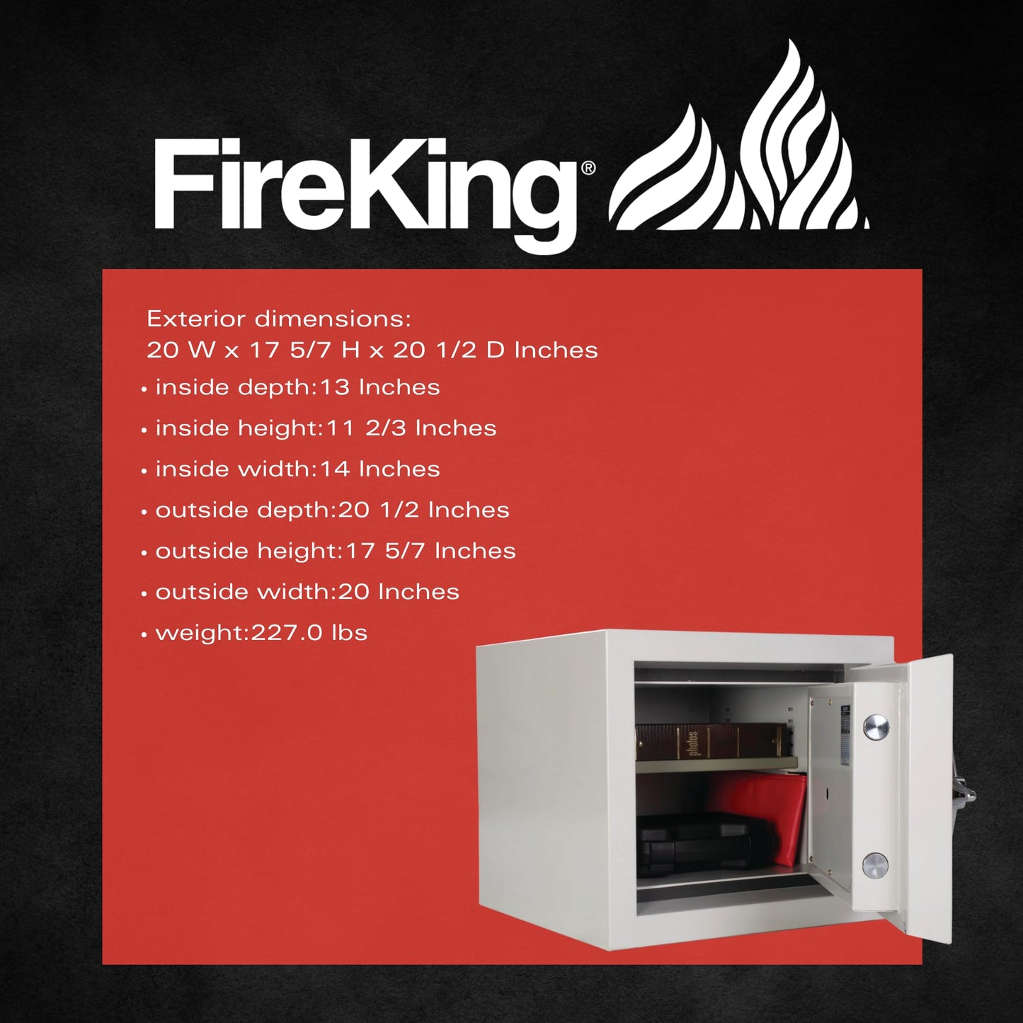 FireKing Fire Safe with Electronic Lock, 1 Hour Fire Rated, UL Rated & Water Resistant Home Safe, Programmable Home Safes, White