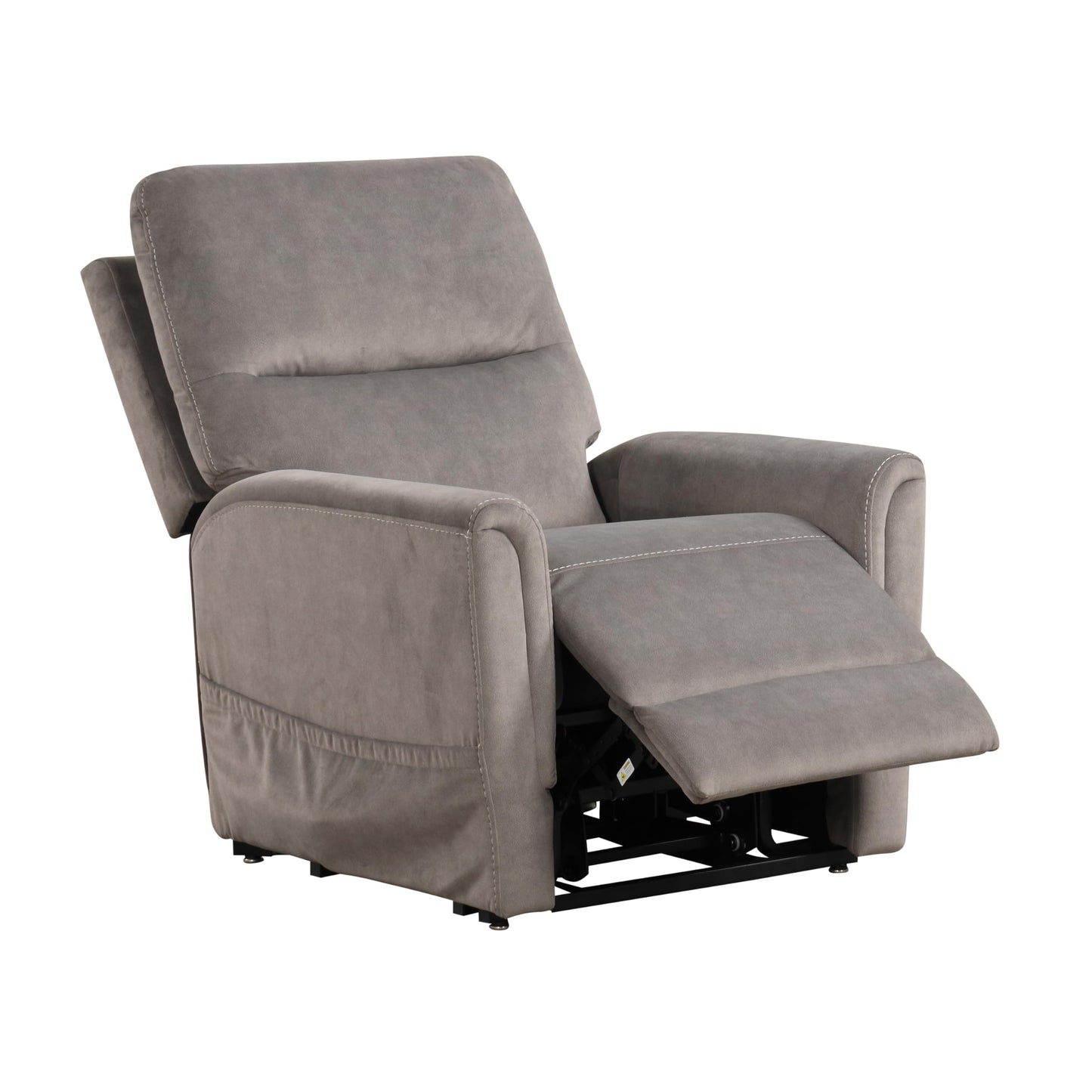 Furniture of America Nightfall Fabric Power Lift Recliner Chair with Steel Seat Box, Heating and Massage System, Wired Controller with USB-A Port for Living Room, Bedroom, Gray