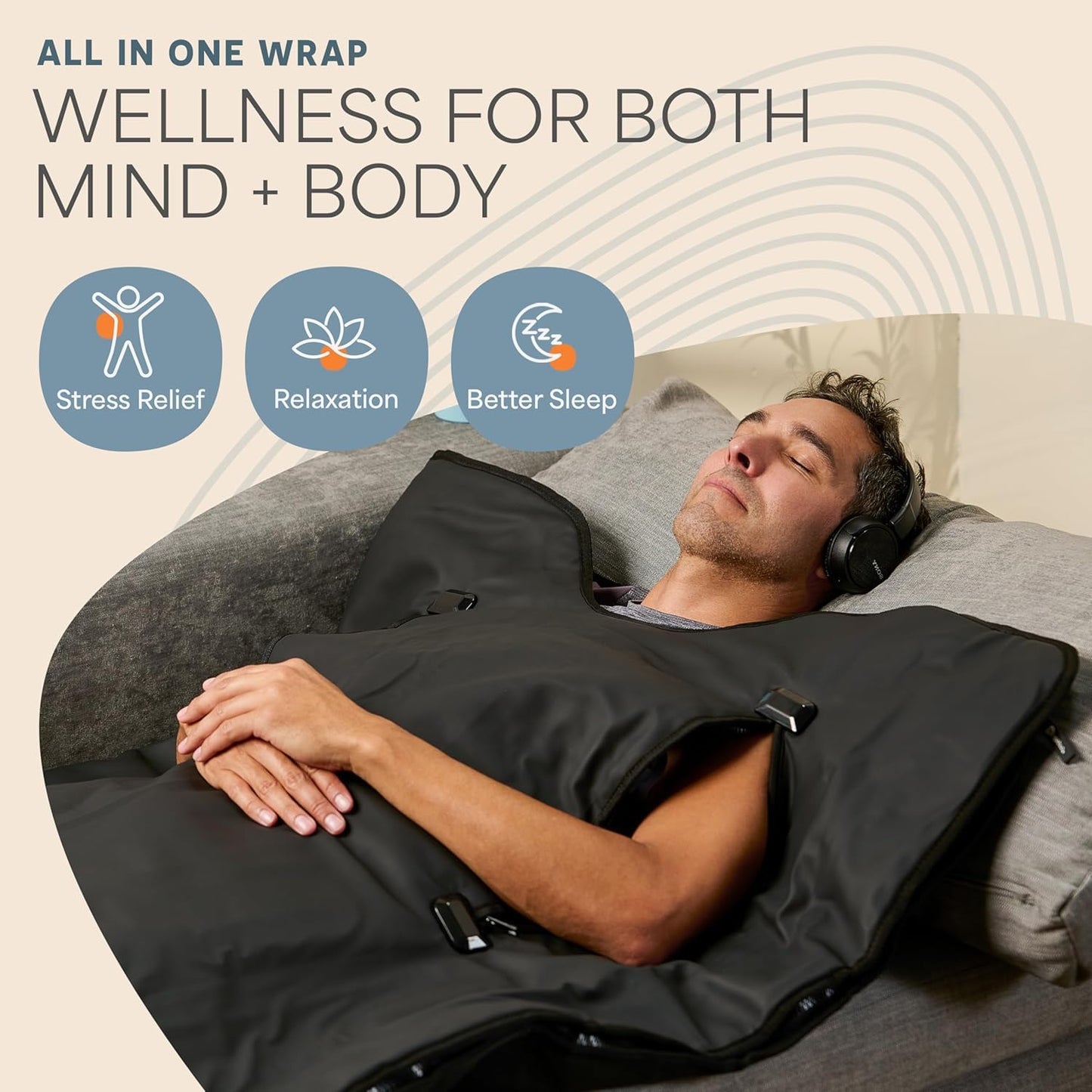 LifePro RejuvaWrap Infrared Sauna Blanket — Portable Sauna Bag with 9 Temp Levels Low EMF Far Infrared Heating — At Home Full Body Rejuvenation & Relaxation