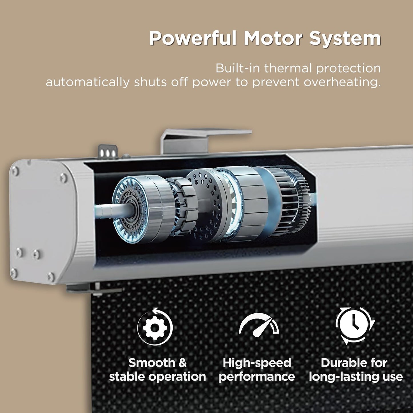 NothingProjector Motorized ALR Screen for Ultra Short Throw Projector, 95% Ambient Light Rejecting, 100” Drop Roll Down, 4K/8K UHD, Active 3D, Anti Daylight, Electric Retractable Automatic NothPJ A