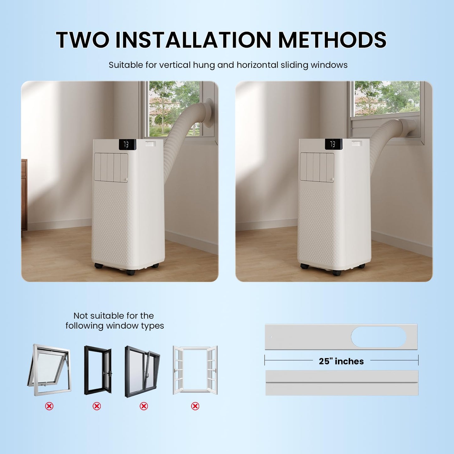 Augsmile Portable Air Conditioner 16,000 BTU with WiFi App Control, 5-in-1 AC Unit (Cool, Fan, Dehumidifier, Sleep, Timer) for Rooms up to 850 sq ft, Leak-Proof Design, Window Kit